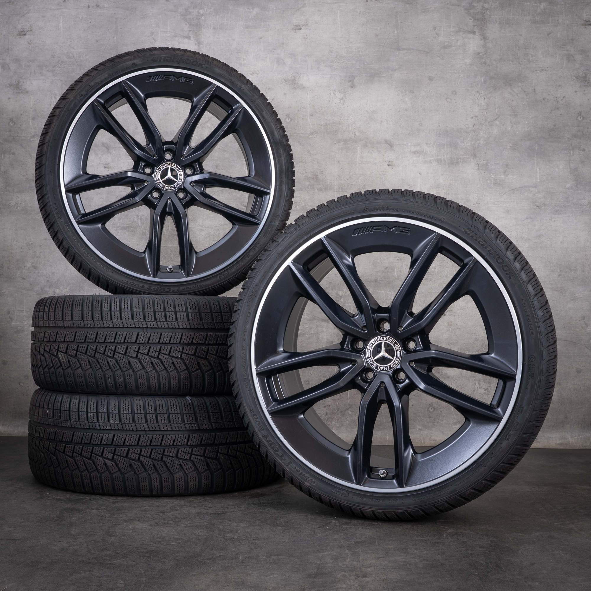 Jante originale Mercedes-Benz Clasa E E53 AMG pentru anvelope de iarnă 20 inch W213 S213 A238 C238 coduri A2134014900 și A2134015000 negru mat diamantate