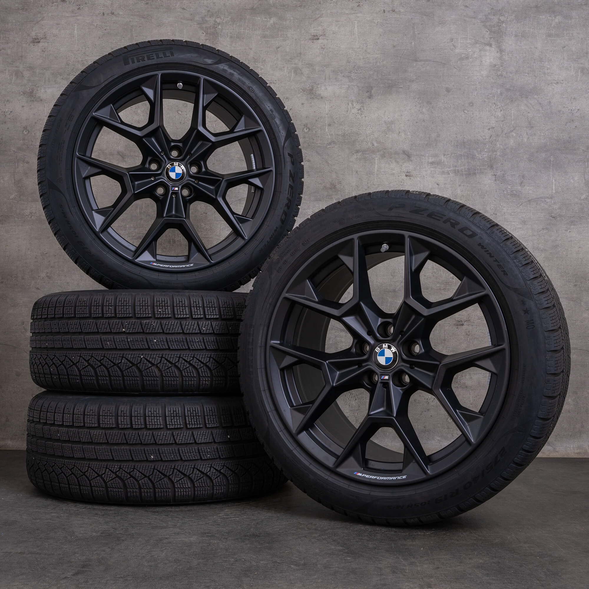 Oem BMW Série 5 i5 pneus hiver jantes 19 pouces G60 G61 Jantes Styling 942 M 5A324F4 5A324F5 noir mat