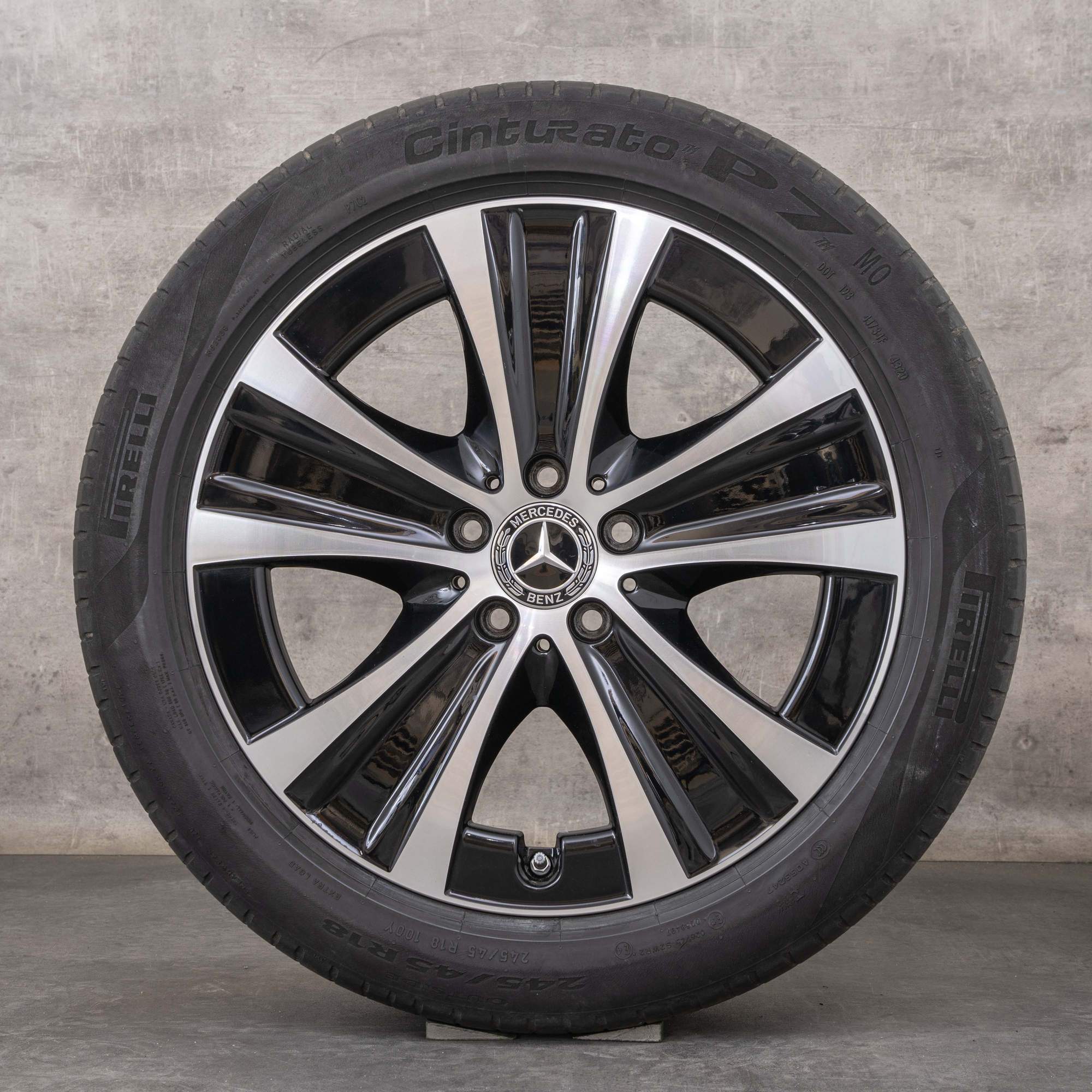 Jantes originais Mercedes Benz Classe E de 18 polegadas W213 S213 C238 A238 jantes verão A2134013700 A2134015300 preto polido virado