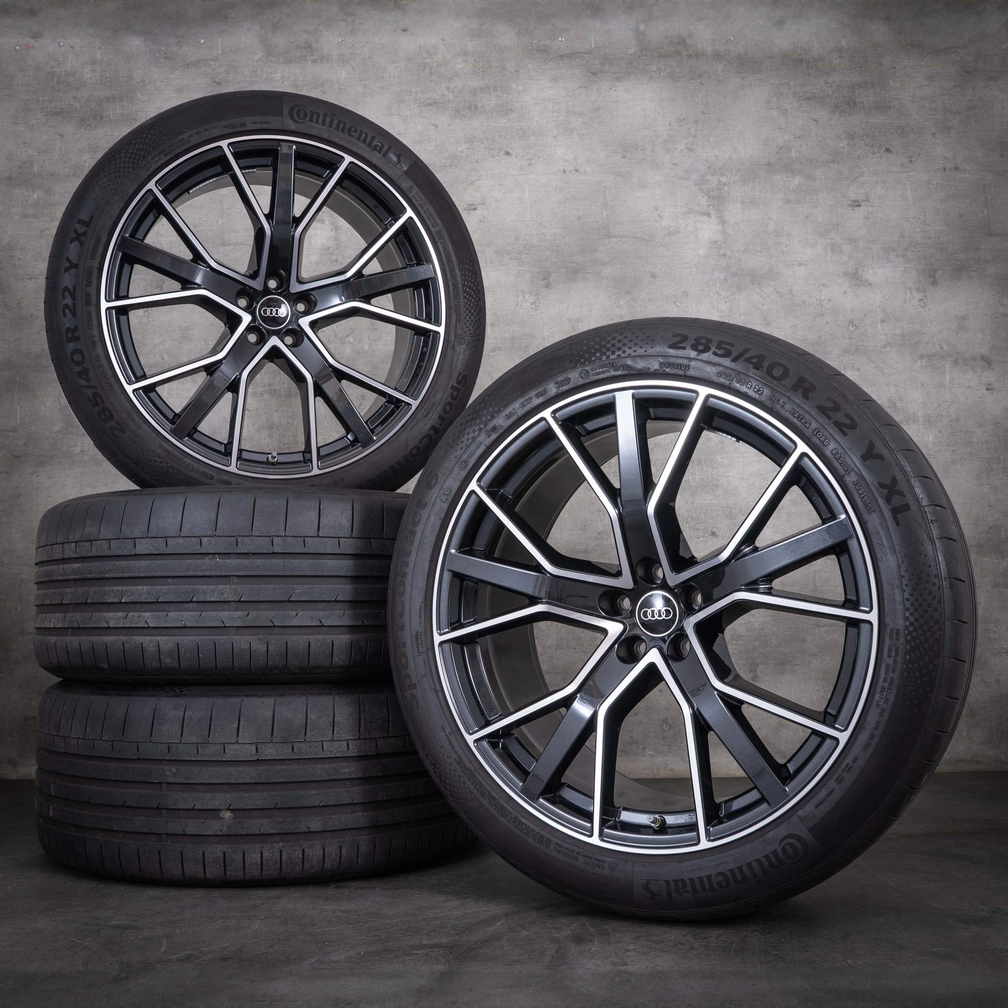 Oryginalne koła zimowe do Audi Q8 SQ8 22 cale felgi 4M8 4M8601025CP kolor granitowy w stylu diamond cut