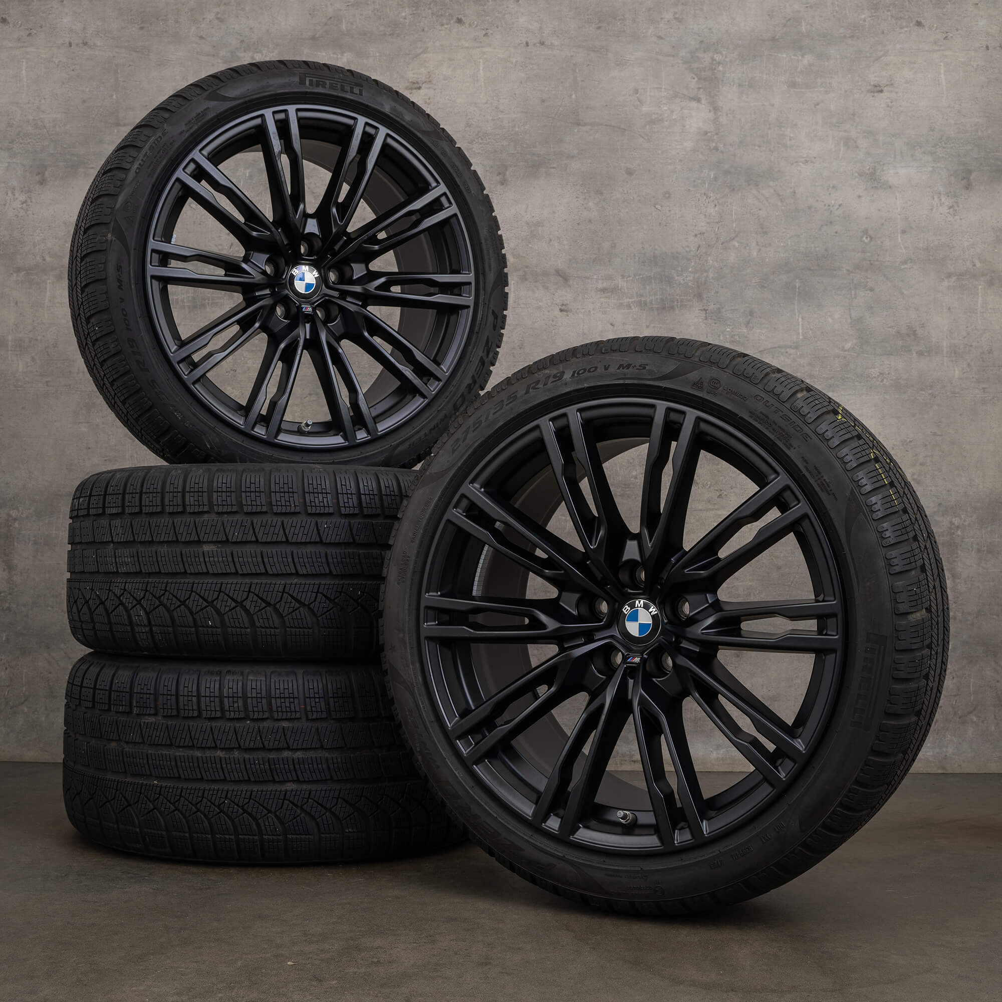 Original BMW M2 M3 M4 Winterrder 19 pouces G87 G80 G81 G82 G83 Jantes Styling 829 M 8093844 8093845 jet black matt