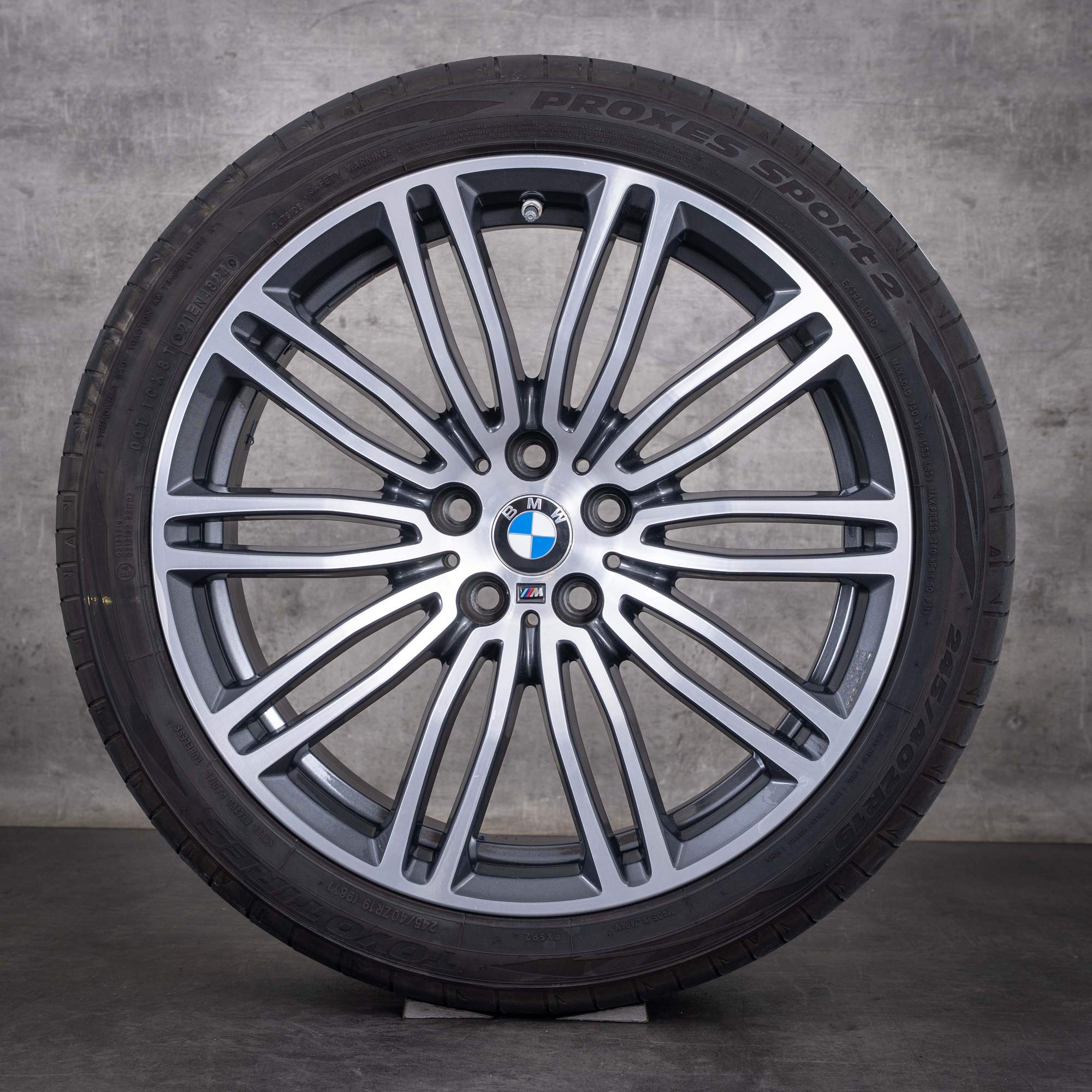 Original BMW 5er Felgen 19 Zoll G30 G31 Sommerräder Styling 664 M 7865925 7856926 orbit grey glanzgedreht
