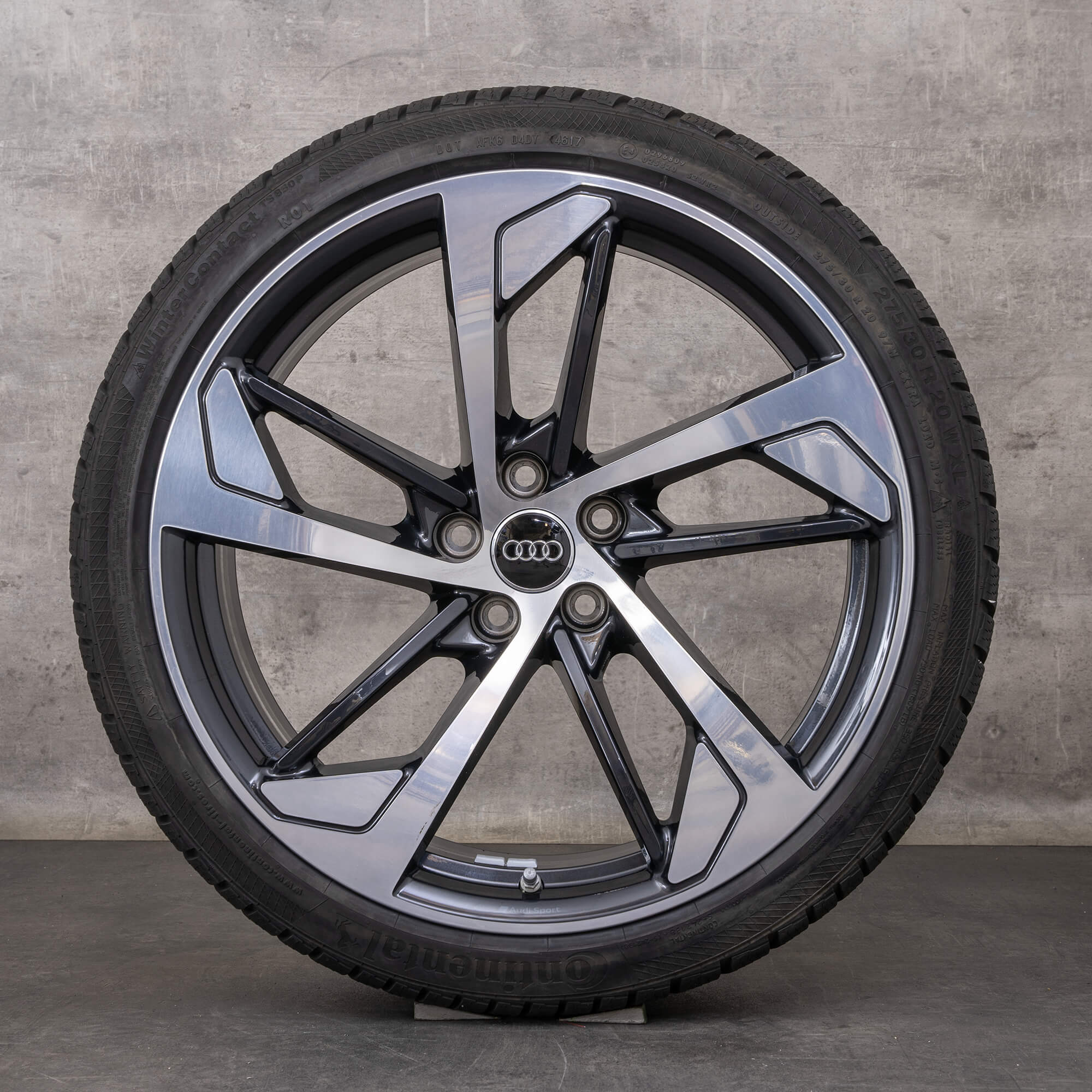Originale Audi RS4 RS5 Anvelope de iarnă 20 inch B9 8W F5 jante Trapezoid 8W0601025CN granit Lucios