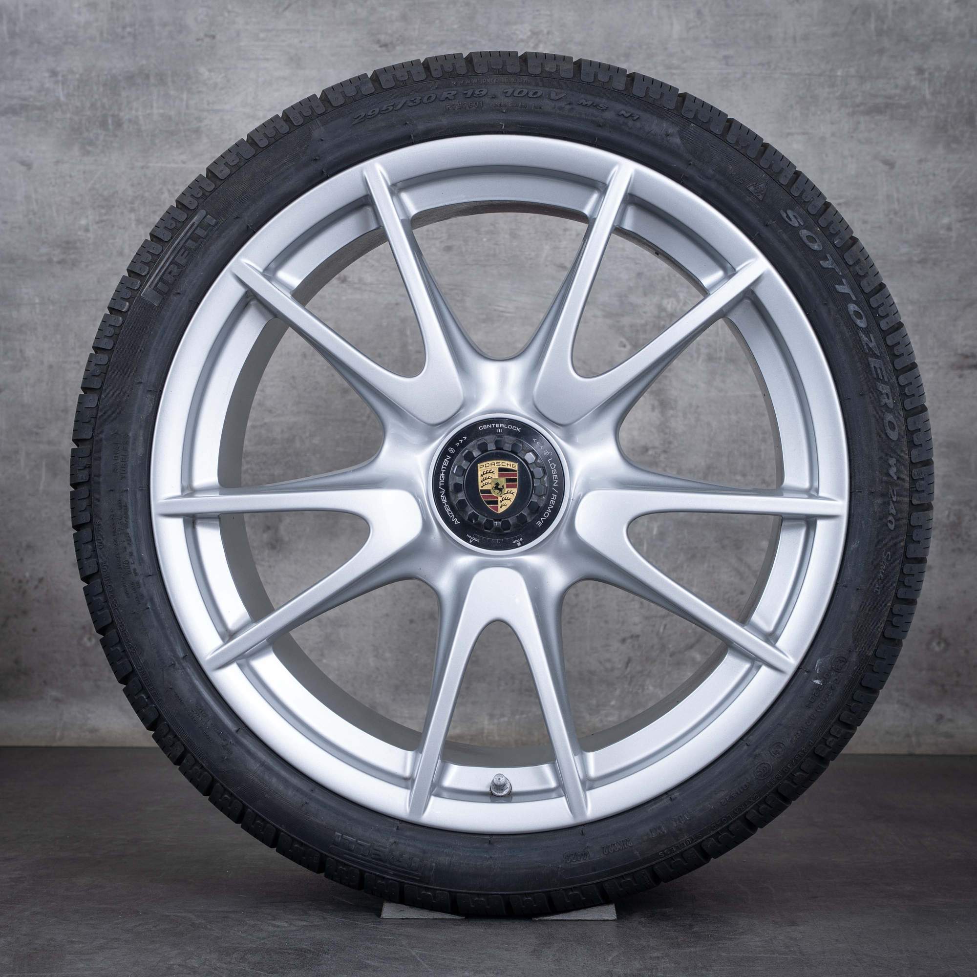 Alkuperäiset Porsche 997 talvirenkaat 19 tuuman GT3 vanteet 99736215795 99736216390 silver glossy