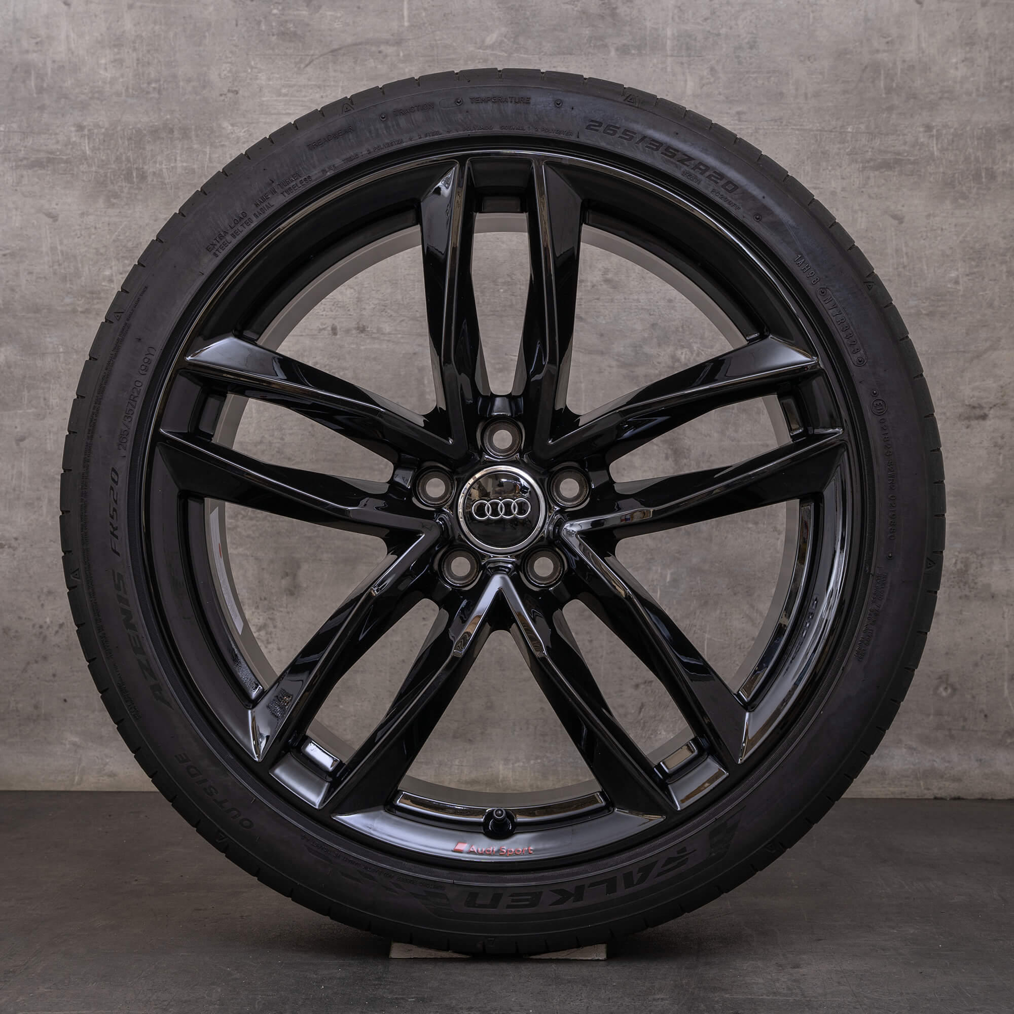 Originale Audi A7 S7 hjul 20 tommers 4G C7 sommerhjul 4H0601025BS svart blank