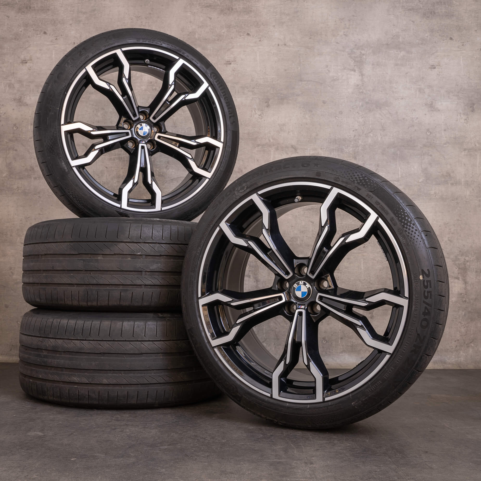 Originais BMW X3M X4M jantes 21 polegadas F97 F98 verão styling 765 M 8060041 8060042 preto brilhante virado