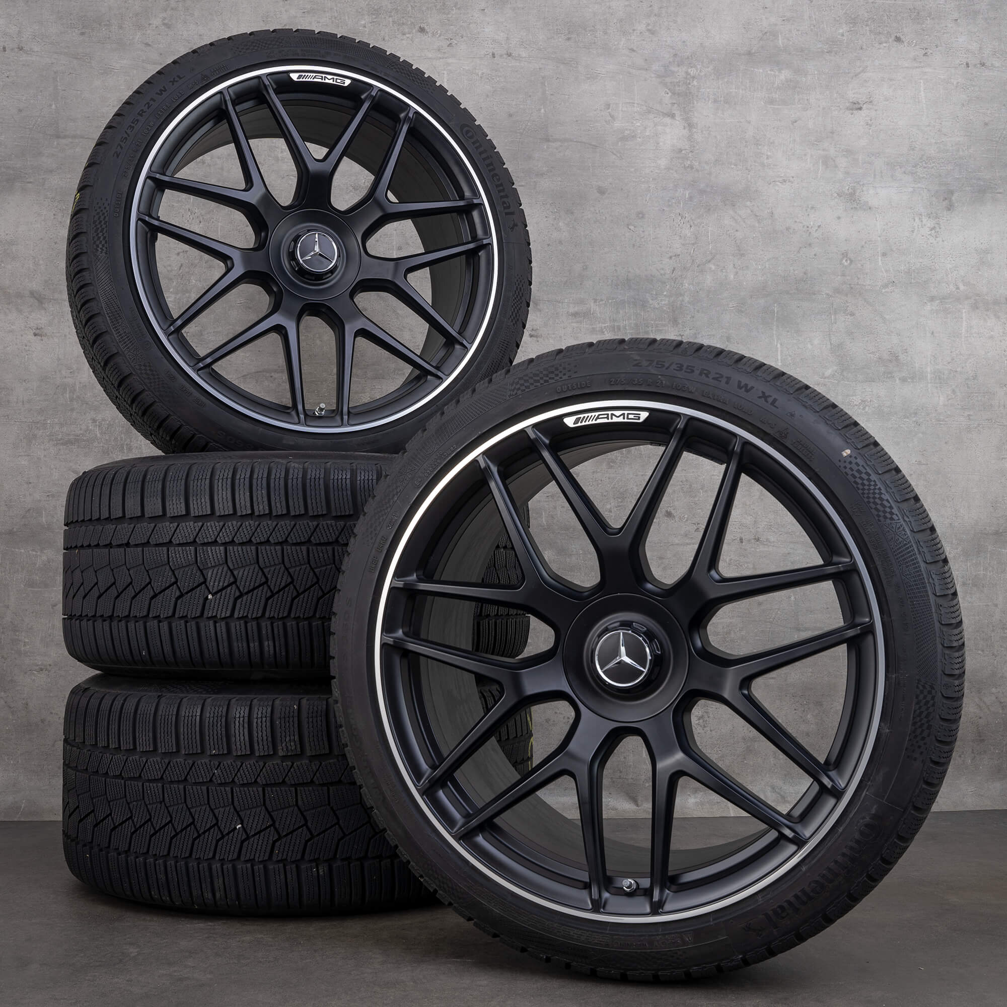 Alkuperäiset Mercedes-Benz AMG GT 43 53 63 S 4Matic+ E Performance -talvirenkaat 21 tuumaa X290 vanteet A2904010800 A2904010900 mattamusta diamond cut UUDET