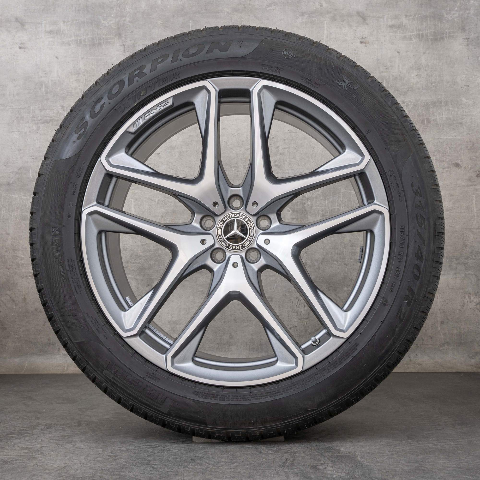 Oryginał Mercedes Benz GLE 53 63 AMG 4Matic+ Koła zimowe 21 cali X167 C167 Felgi Hybryda A1674014200 A1674014300 himalaya szary Polerowane