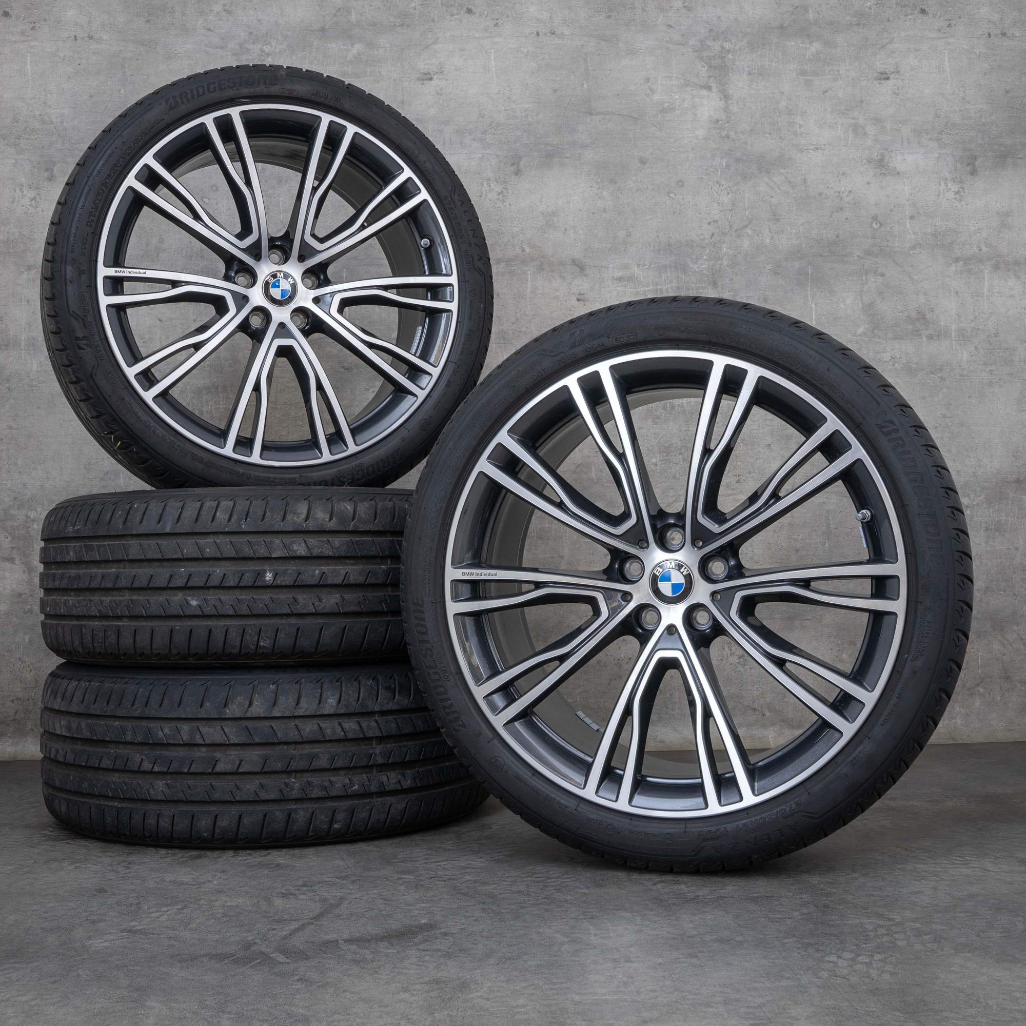 Originali BMW X3 X4 cerchi 21 pollici G01 G02 estivi styling 726i 8043670 8043671 grigio orbita lucidato frontalmente