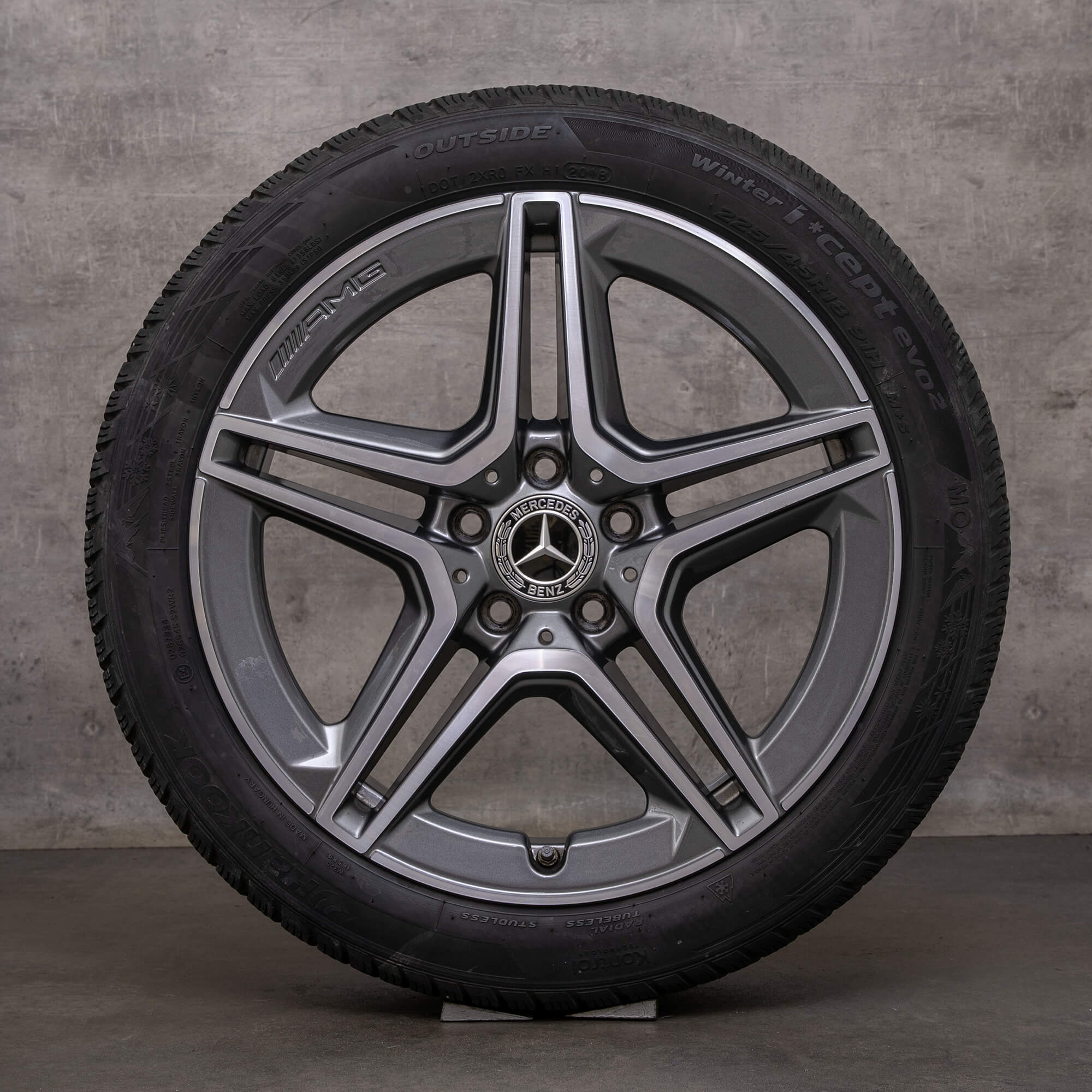 Original AMG Mercedes Benz A B Class CLA roues d'hiver 18 pouces W177 V177 W247 X118 C118 jantes A1774011500 noir brillant