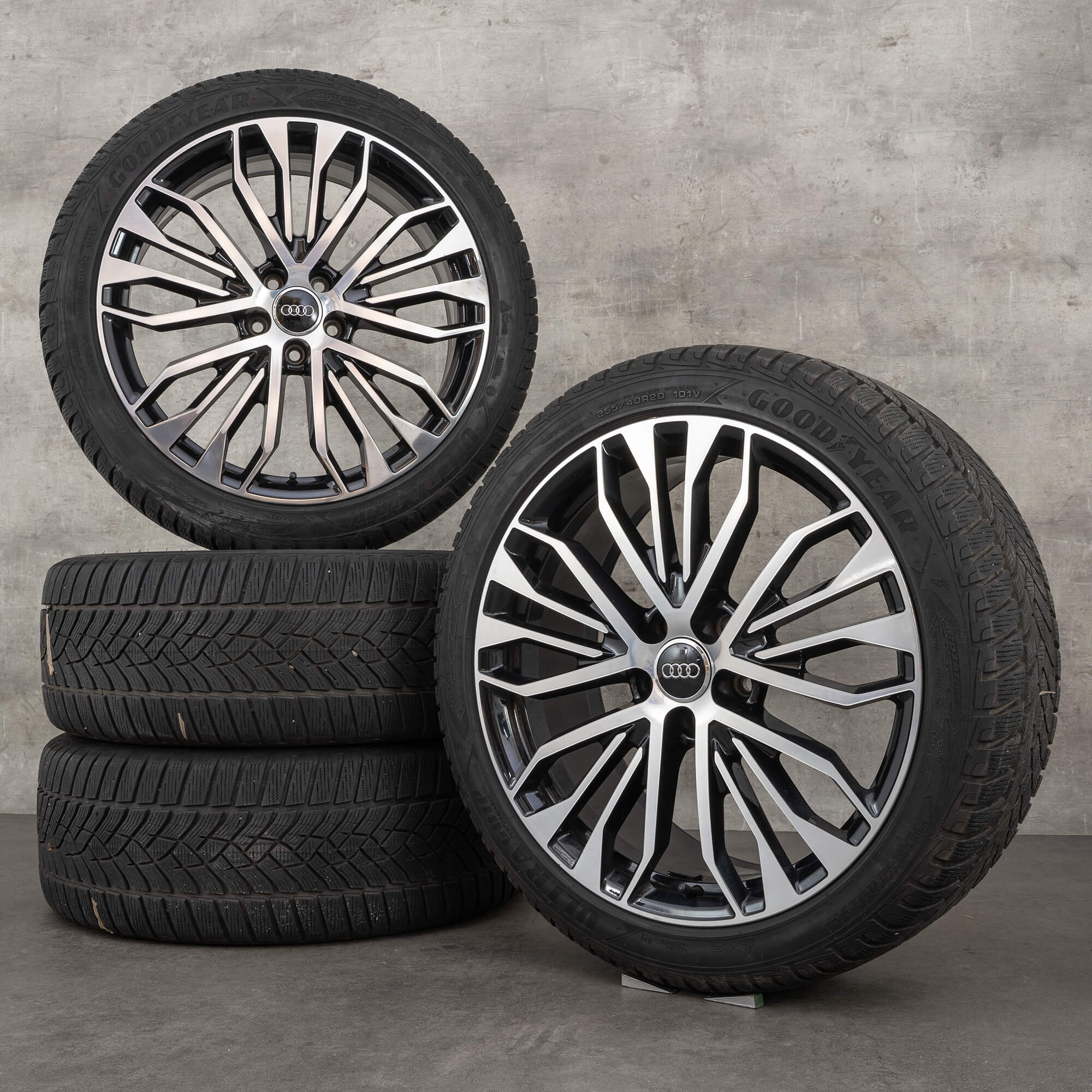 Original Audi A6 S6 ruedas de invierno 20 pulgadas 4G C7 llantas 4G0601025CR negro brillante torneado
