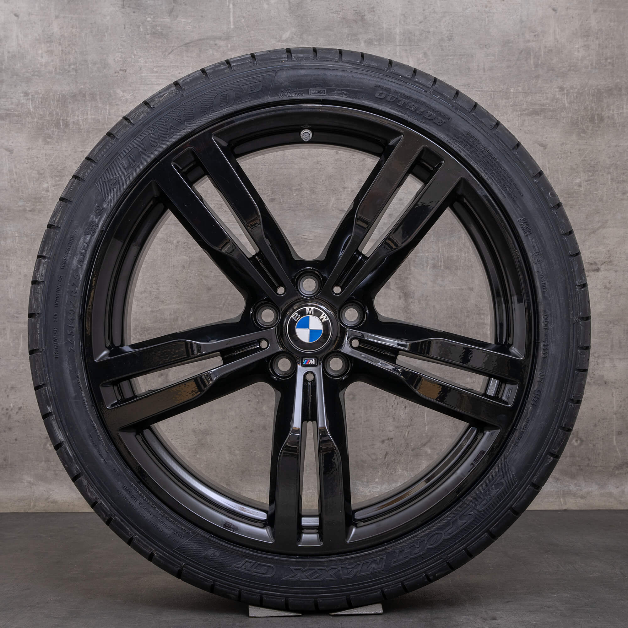 Original BMW Série 6 GT 7 Winterrder 20 pouces G11 G12 G32 Jantes Styling 648 M 7850581 7850582 noir brillant