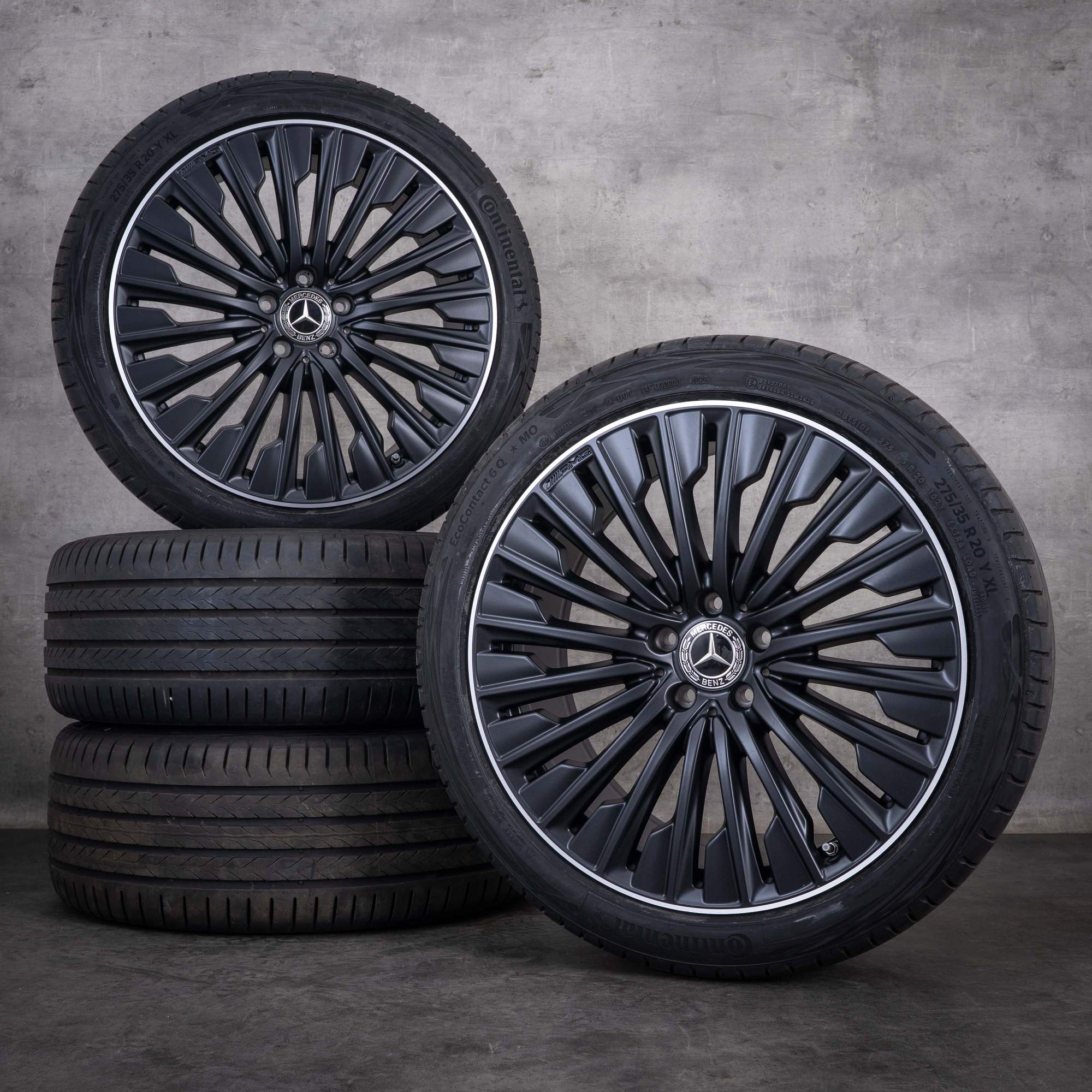 Original Mercedes Benz E-Klasse AMG Felgen 20 Zoll W214 S214 Sommerräder A2144010500 A2144010600 schwarz matt glanzgedreht
