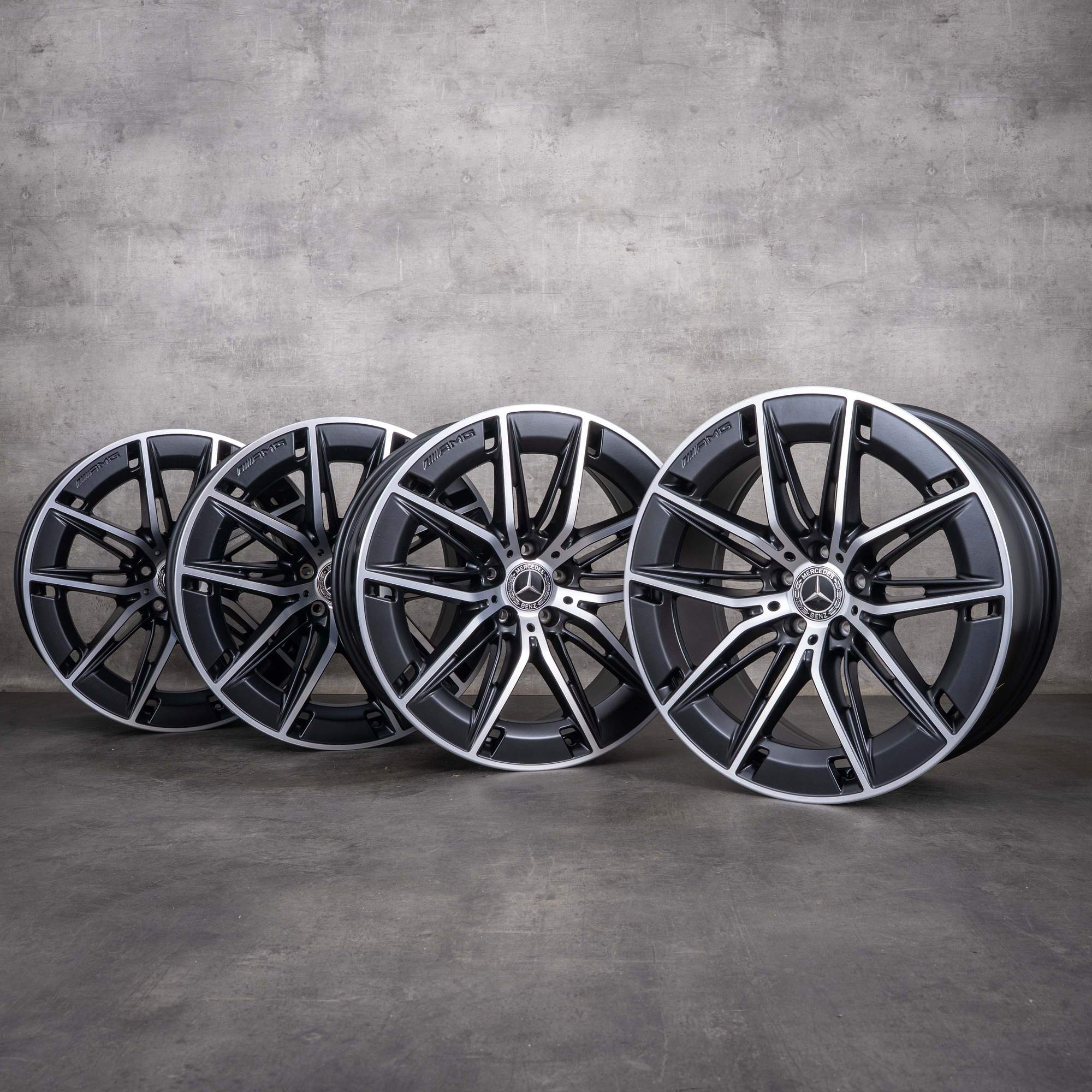 Original Mercedes Benz E-Klasse E53 AMG Felgen 20 Zoll W214 S214 A2144011100 A2144011200 schwarz matt glanzgedreht NEU