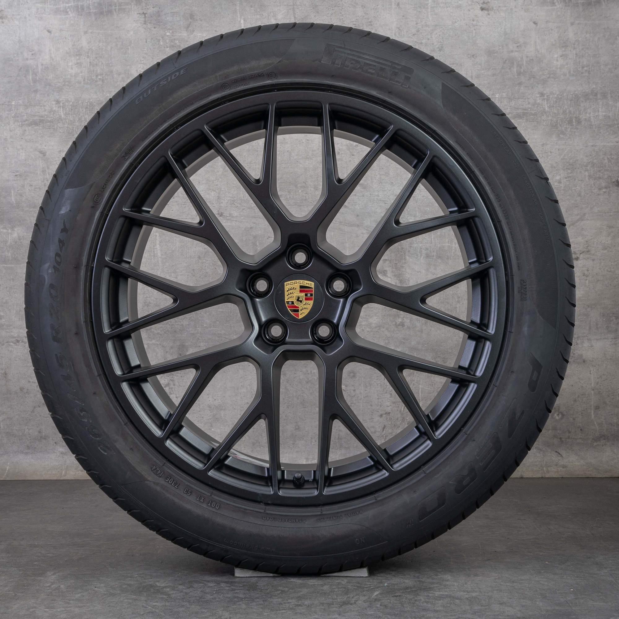 Jantes originais Porsche Macan I & II de verão 20 polegadas RS Spyder 95B601025BF 95B601025BG preto mate