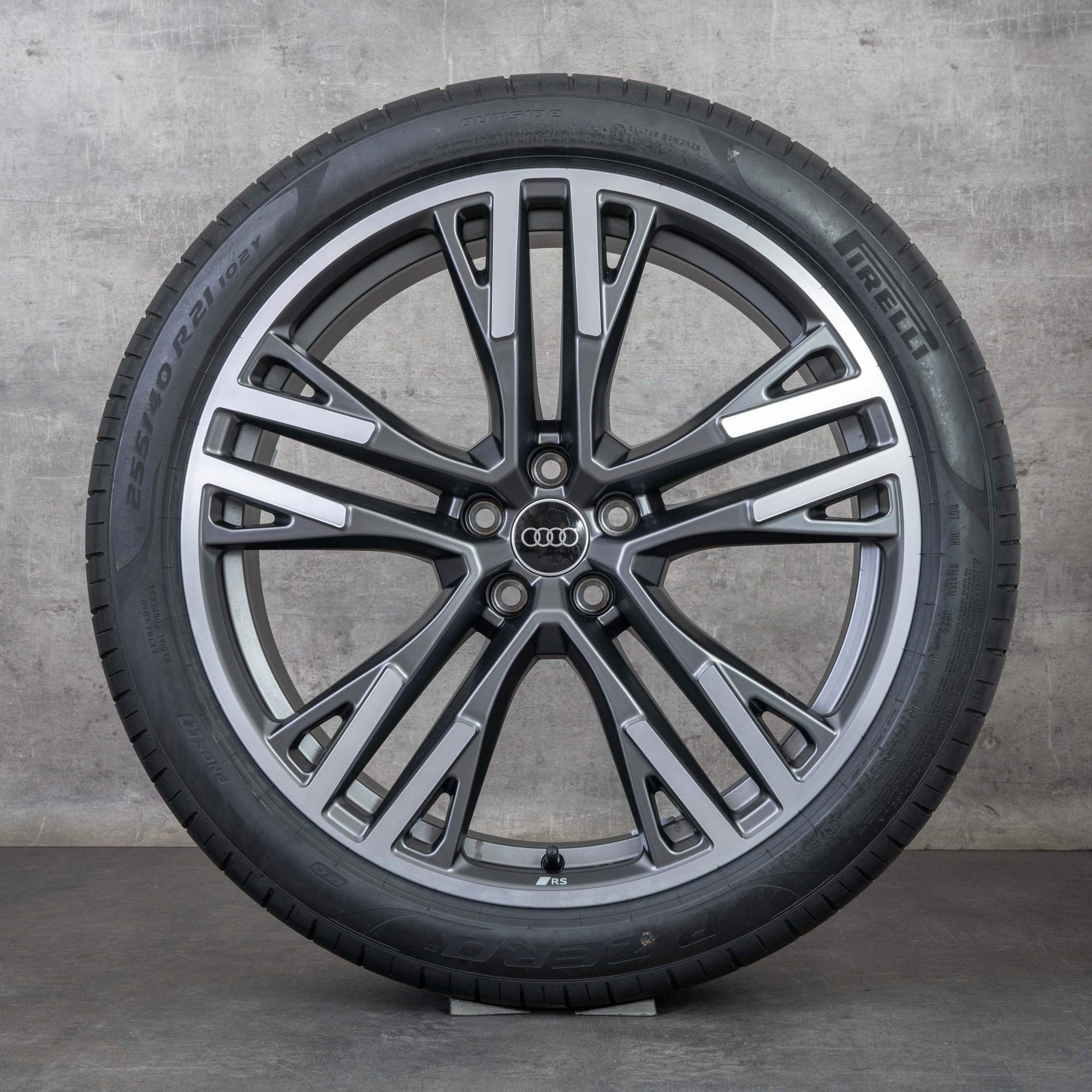 Original Audi Q5 SQ5 Felgen 21 Zoll GU Sommerräder 8MA601025M grau seidenmatt glanzgedreht