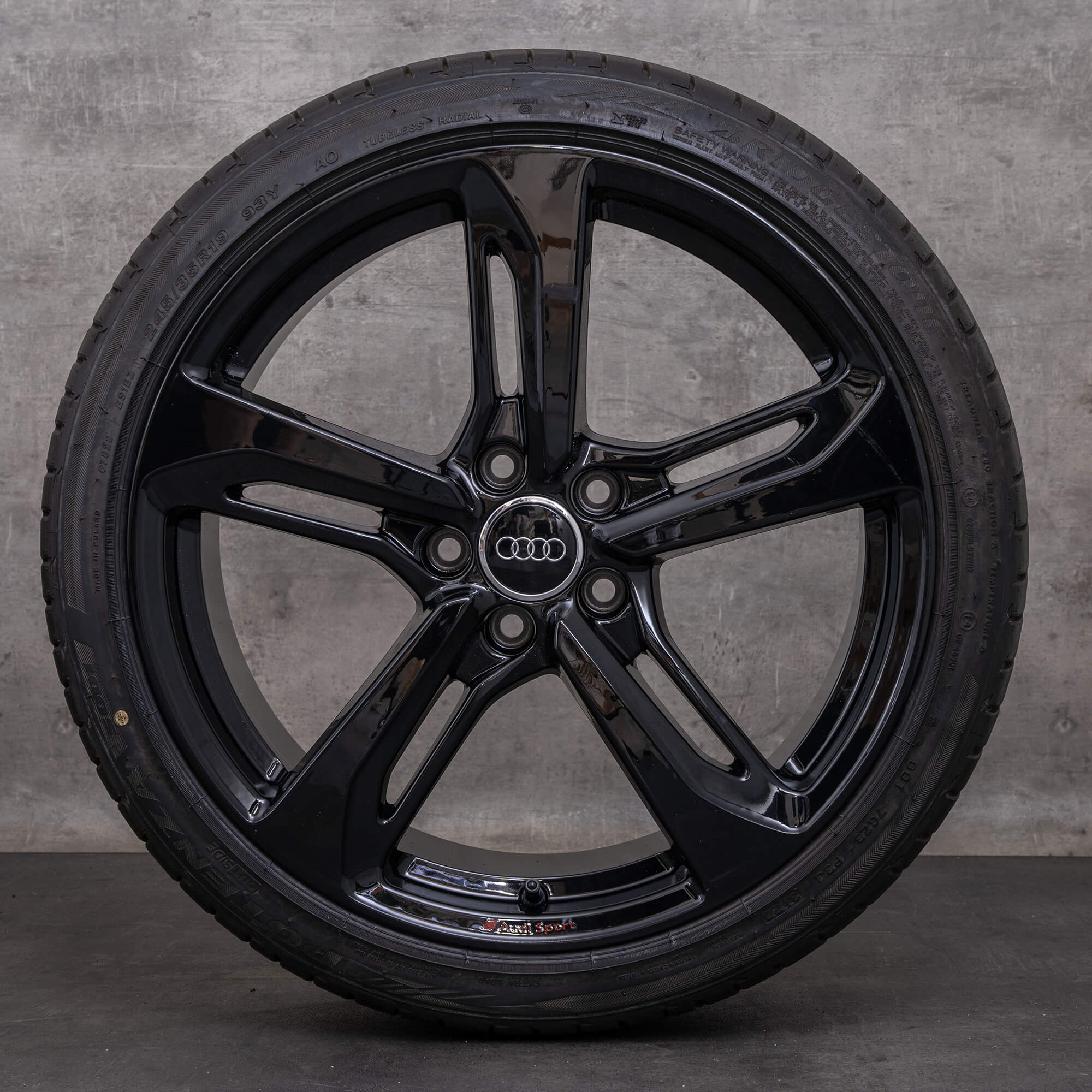 Original Audi TT TTS TTRS fälgar 20 tum FV 8S sommarhjul 8S0601025T svart högglans svarvad