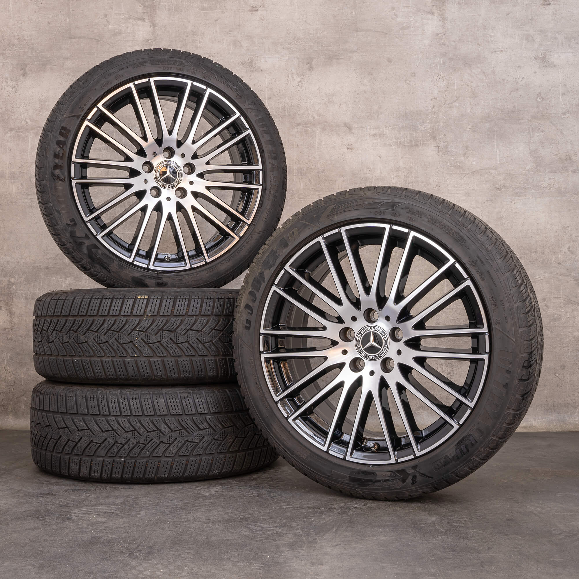 Alkuperäiset Mercedes Benz C-sarjan talvirenkaat 18 tuuman W206 S206 vanteet A2064014900 musta kiillotettu