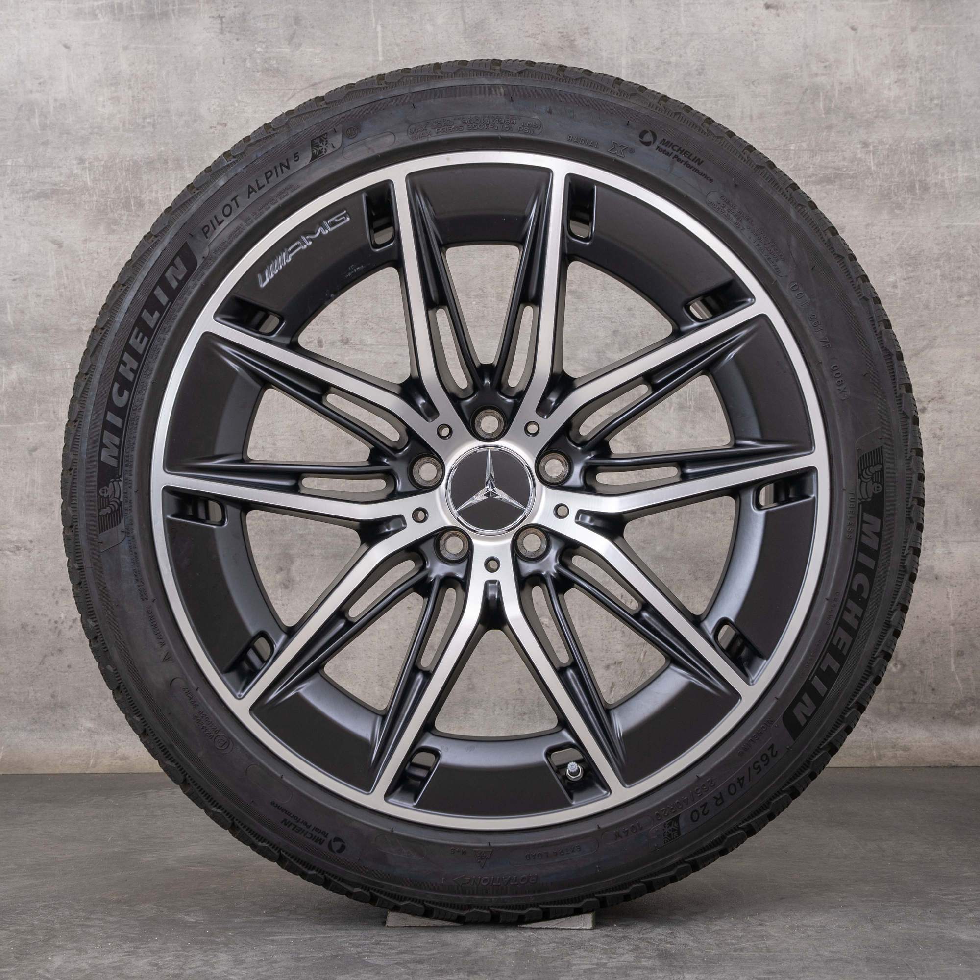 Original Mercedes Benz E-Klasse E53 AMG Winterräder 20 Zoll W214 S214 Felgen A2144011100 A2144011200 schwarz matt glanzgedreht
