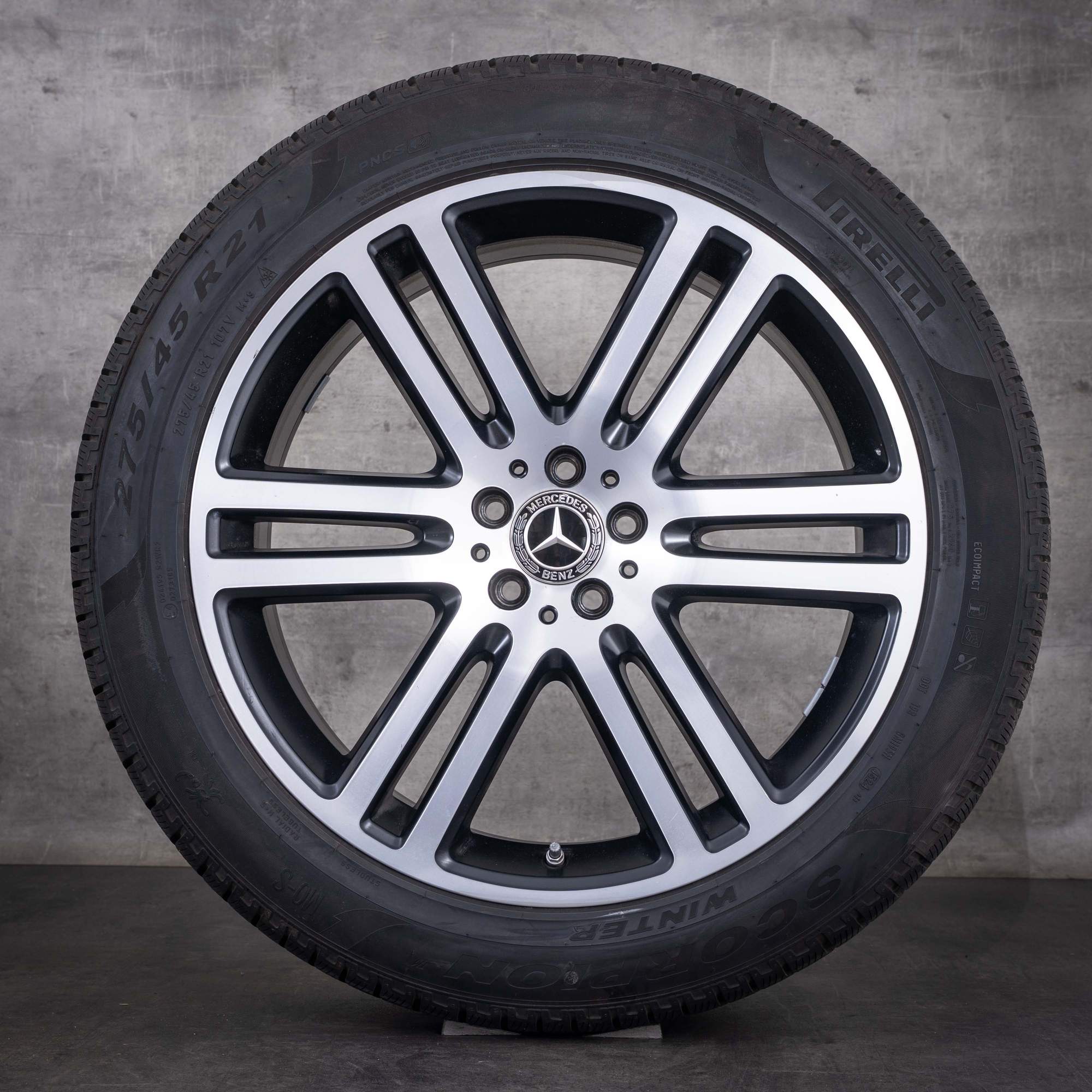 OEM Mercedes-Benz GLE 21inch SUV Winter Wheels V167 W167 Rims A1674012600 A1674012800 Matte Black Diamond Cut Front