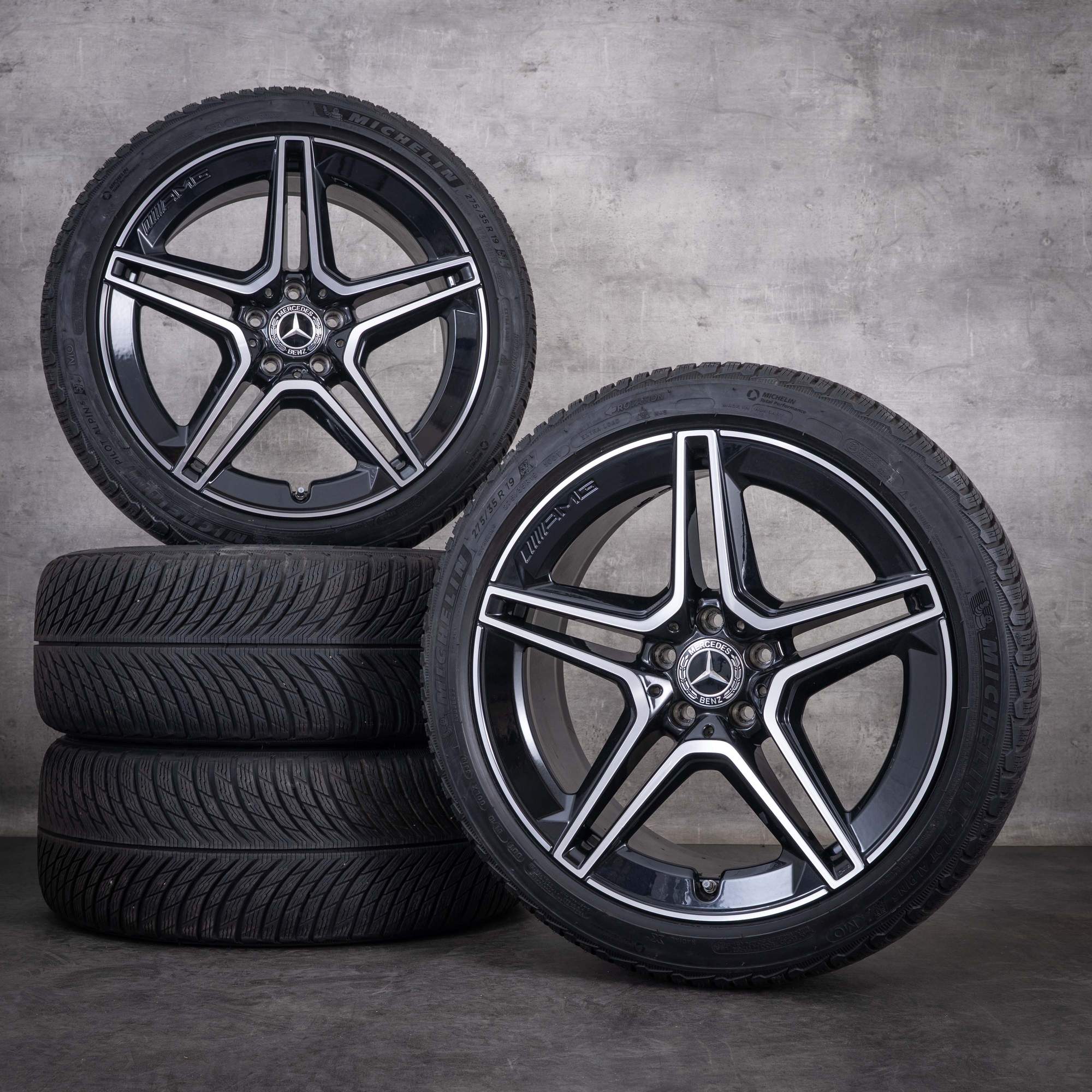 Original Mercedes Benz CLS 53 AMG Winterräder 19 Zoll C257 4Matic Felgen A2574011500 A2574011600 schwarz glanzgedreht