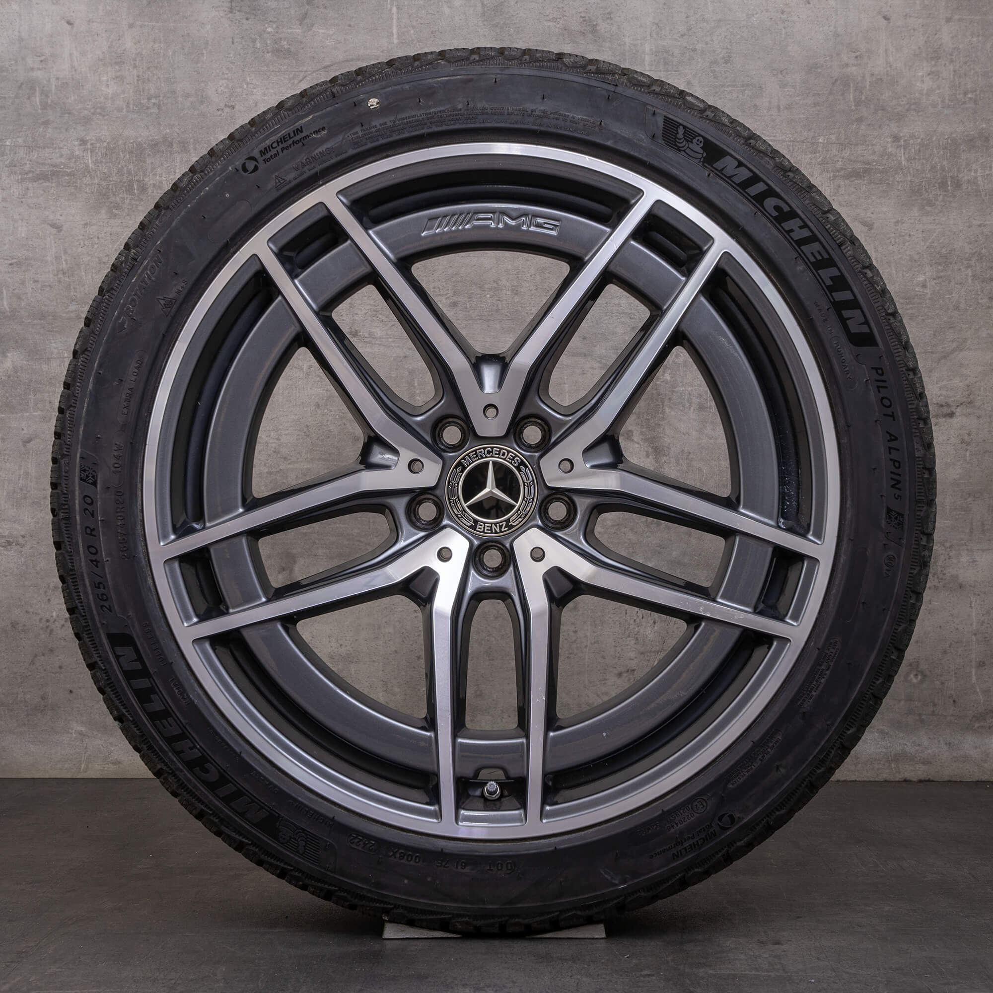 Orijinal Mercedes Benz SL AMG 43 55 63 kış jant lastik 20 inç R232 jantlar A2324012100 A2324012200 himalaya gri parlak tornalanmış