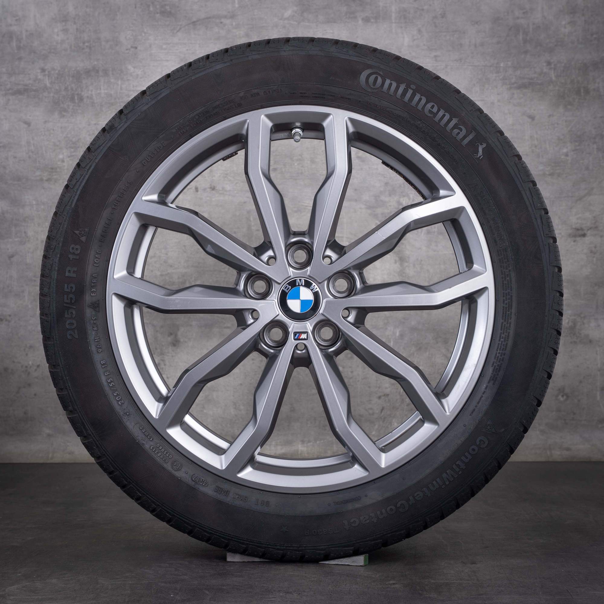 Original BMW X1 X2 Winterräder 18 Zoll F48 F39 Felgen Styling 771 M 6877550 ferric grey glanz