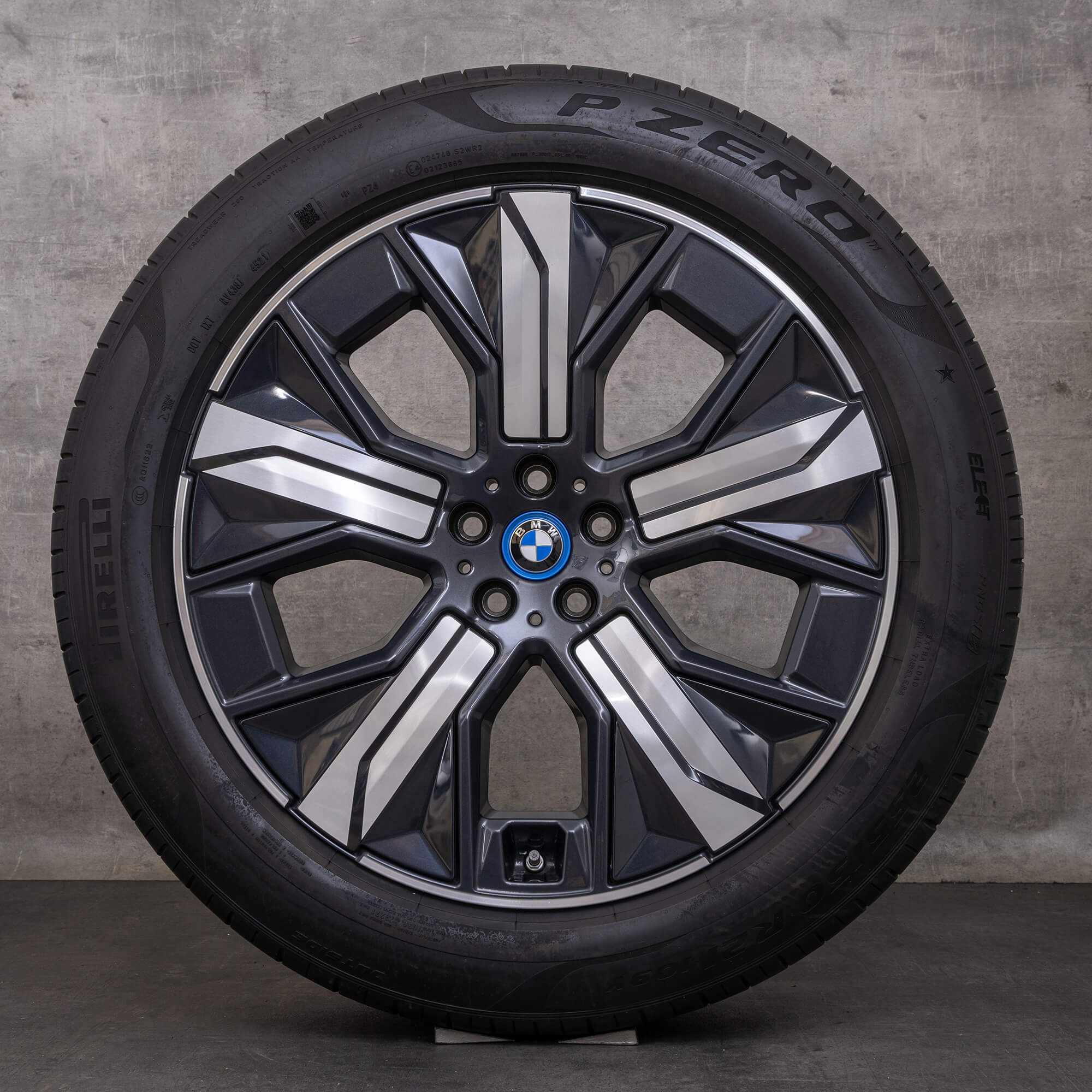 Originele BMW iX velgen 21 inch i20 zomerwielen styling 1012 aerodynamica 5A41F90 zwart zilver glanzend