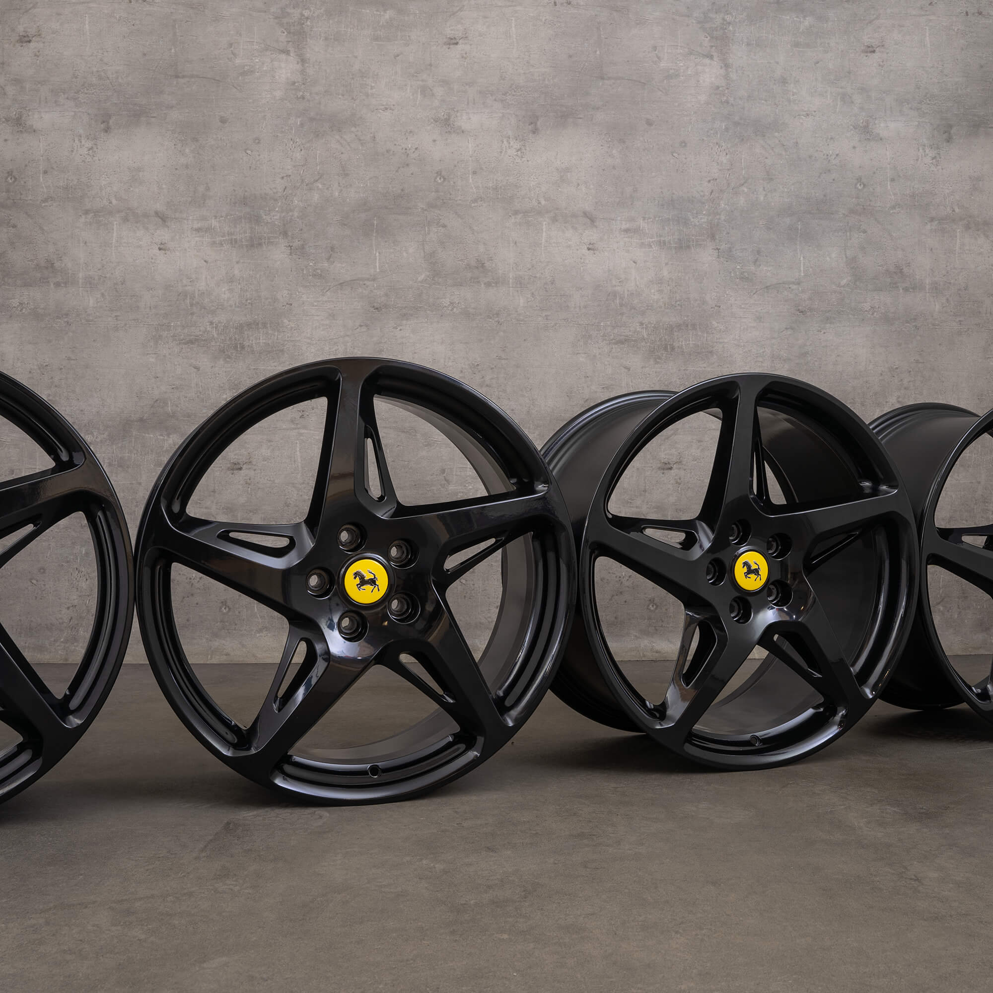 Jantes Ferrari 458 Spider originais de 20 polegadas 262892 262893 seda preta