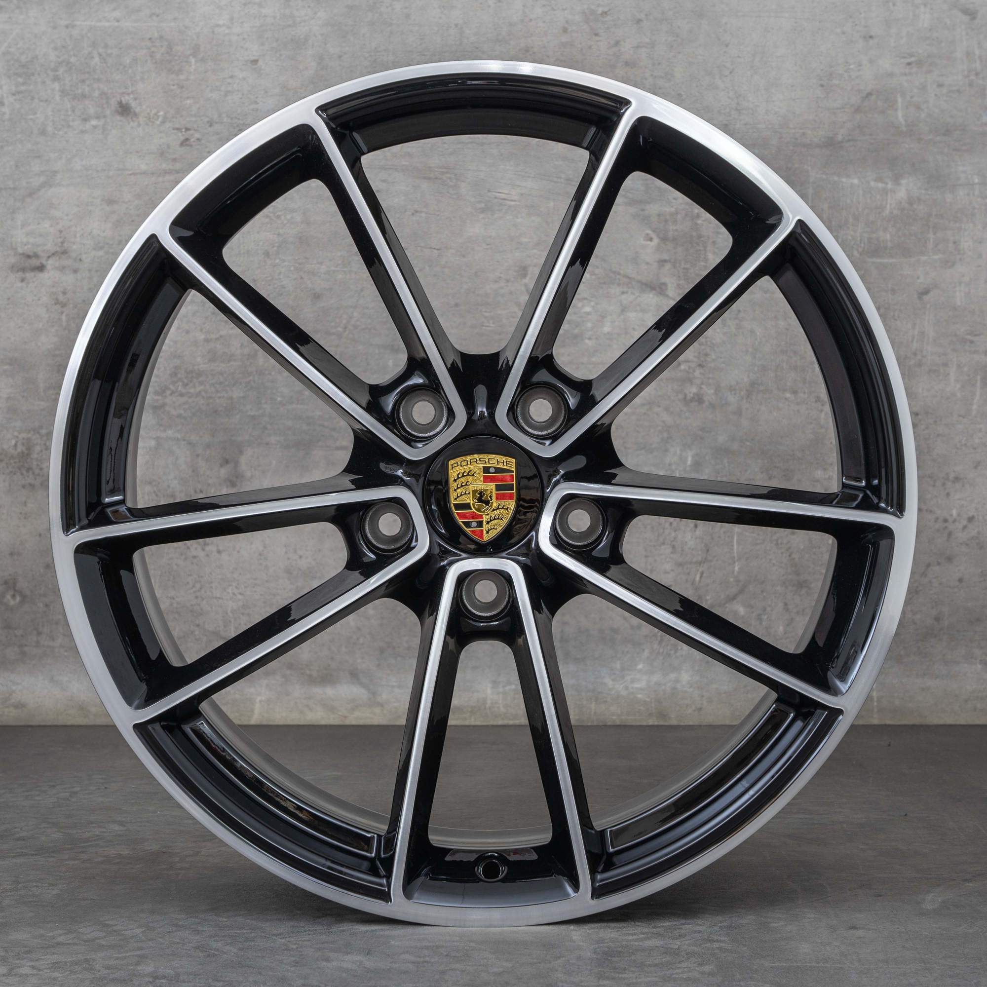 Alkuperäiset Porsche 992 I vanteet 20 21 tuuman Carrera S 4 GTS Targa 992601025BC 992601025J musta kiillotettu sorvattu.