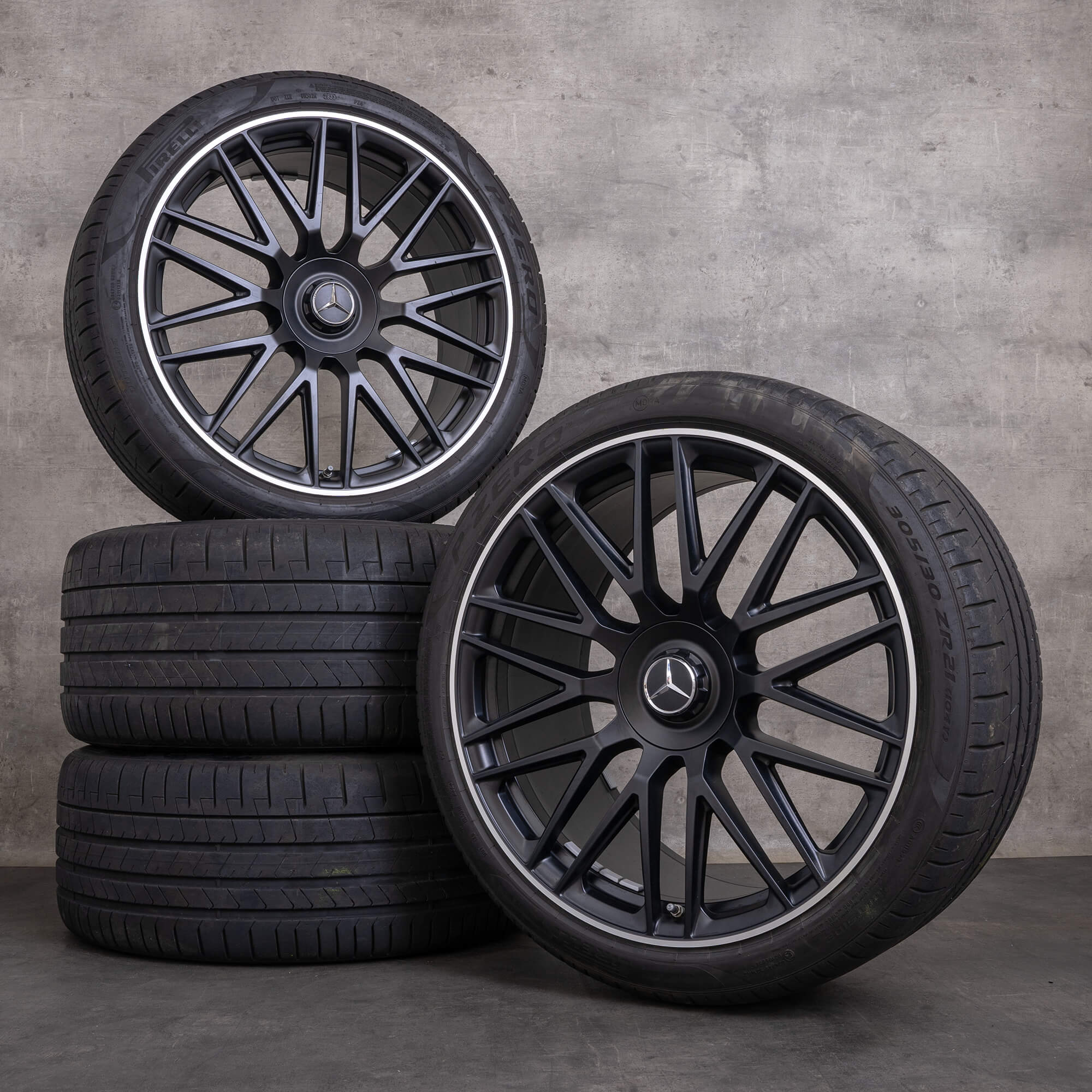 Originales Mercedes Benz SL 43 55 63 AMG llantas 21 pulgadas R232 ruedas de verano A2324012900 A2324013000 negro mate brillante torneado