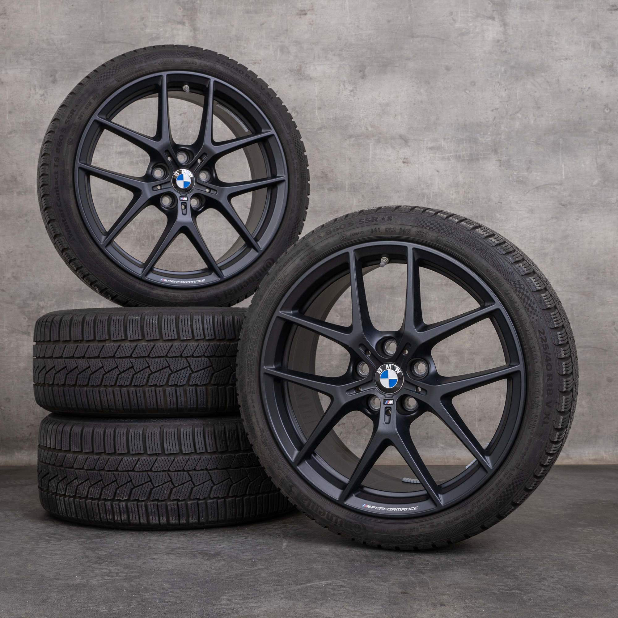 Original BMW 1er 2er Winterräder 18 Zoll F40 F44 Gran Coupe Felgen Styling 554 M 8092354 schwarz matt