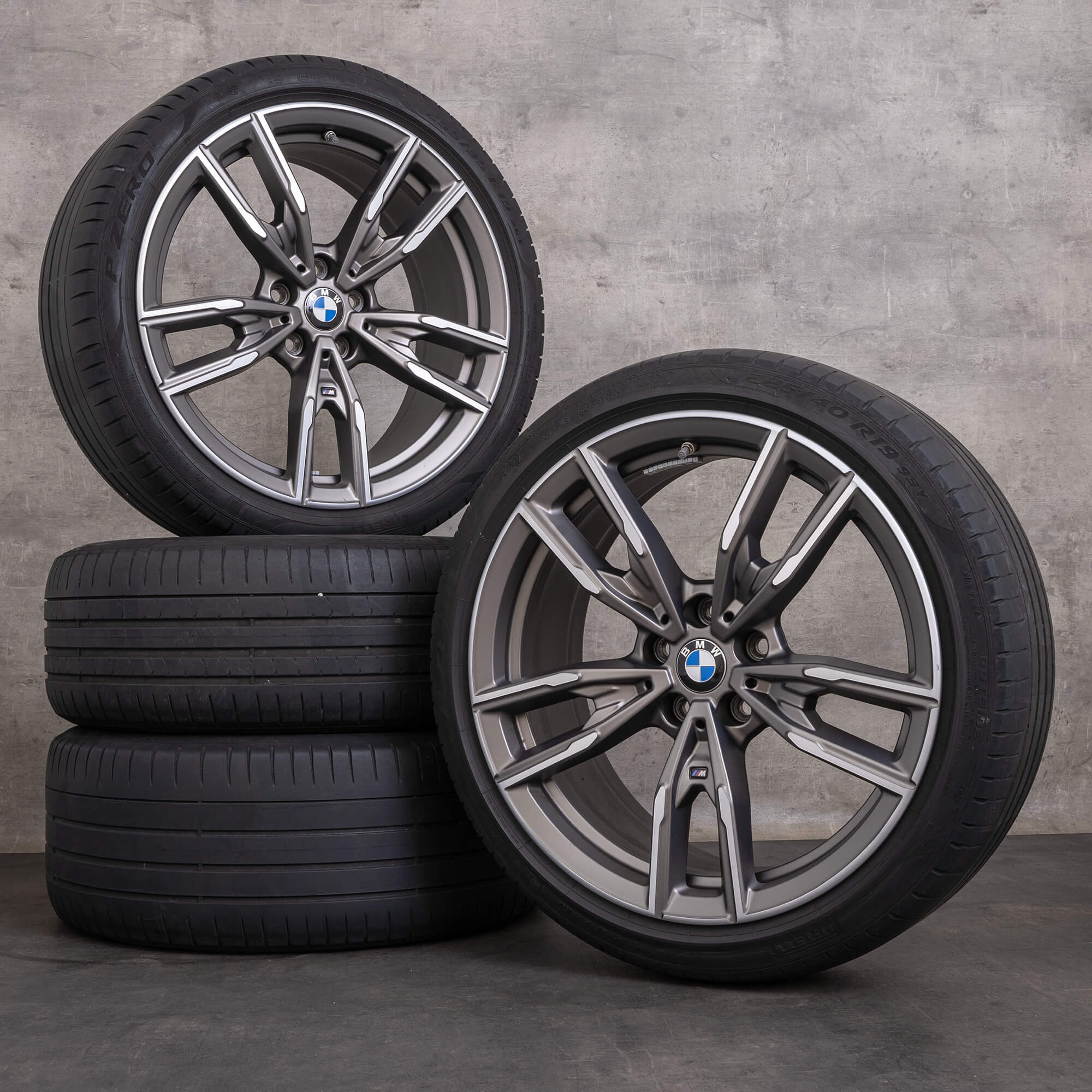 Originale BMW 2-serie 3-serie 4-serie fælge 19 tommer G42 G20 G21 G22 G23 sommerdæk styling 792 M 8089894 8089895 orbit grey matt glossy turned