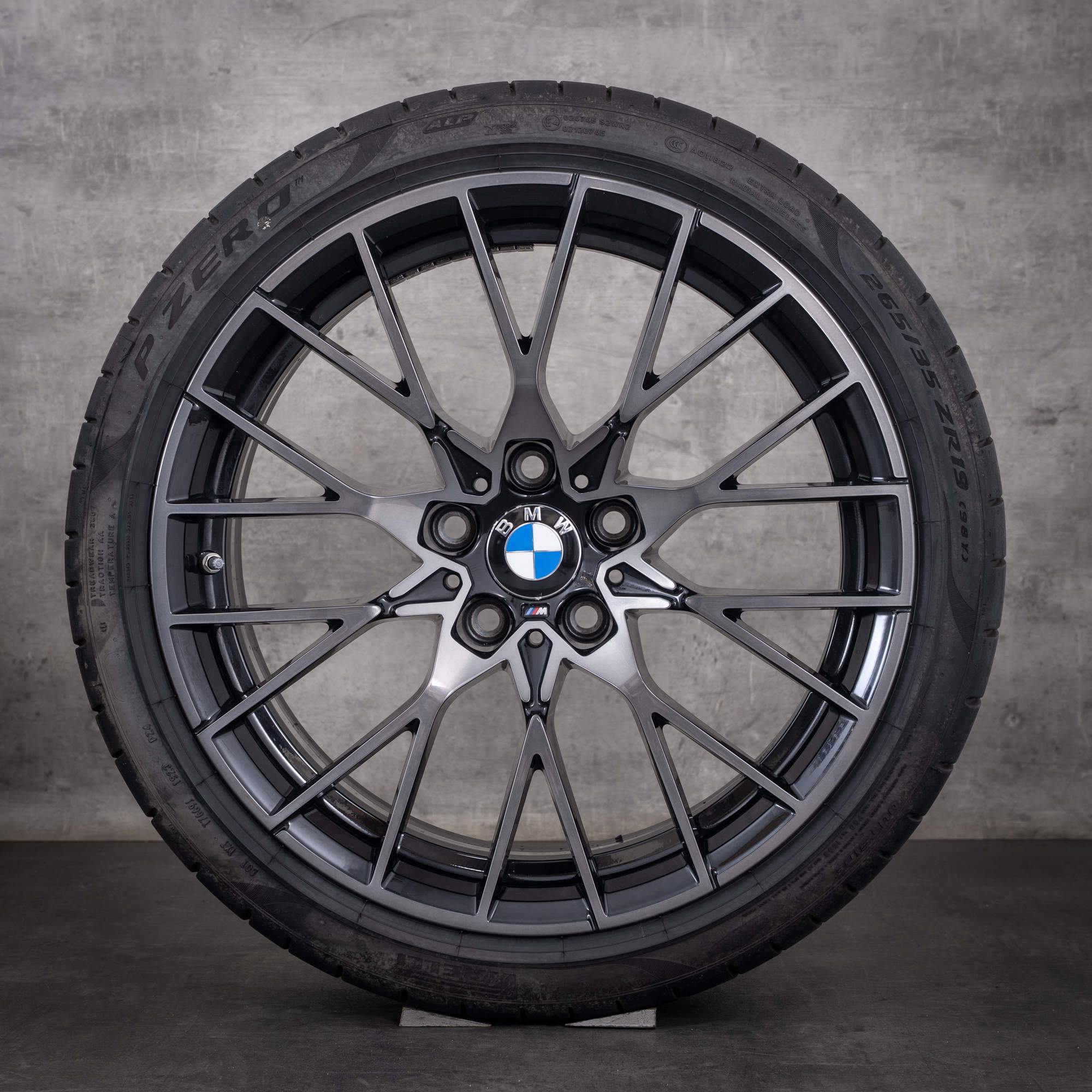 Original BMW M2 Felgen 19 Zoll F87 Sommerräder Styling 788 M 8073847 8073848 schwarz glanzgedreht