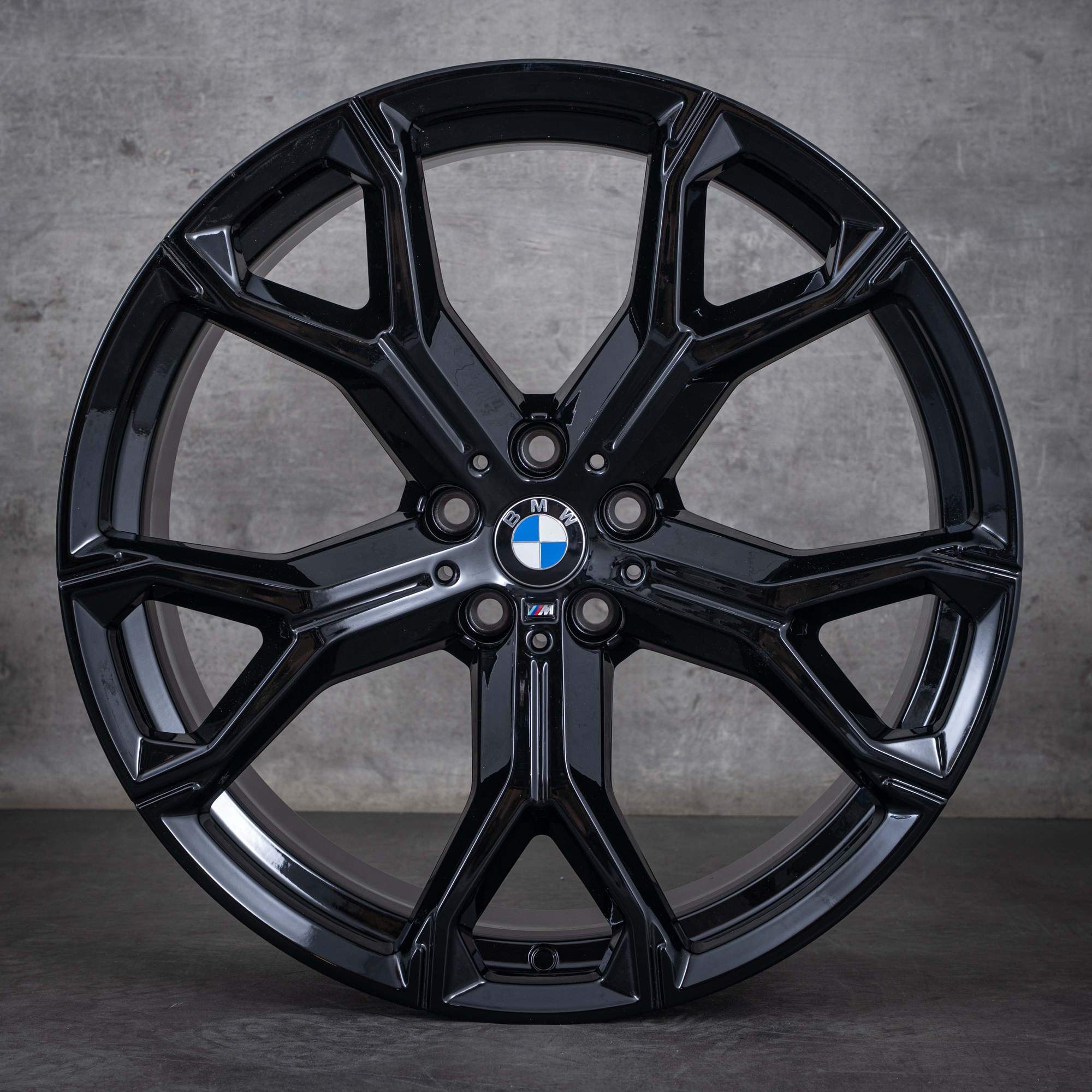 Oryginał BMW X5 X6 21 cali G05 G06 felgi stylizacja 741 M 8071998 8071999 czarny błyszczący