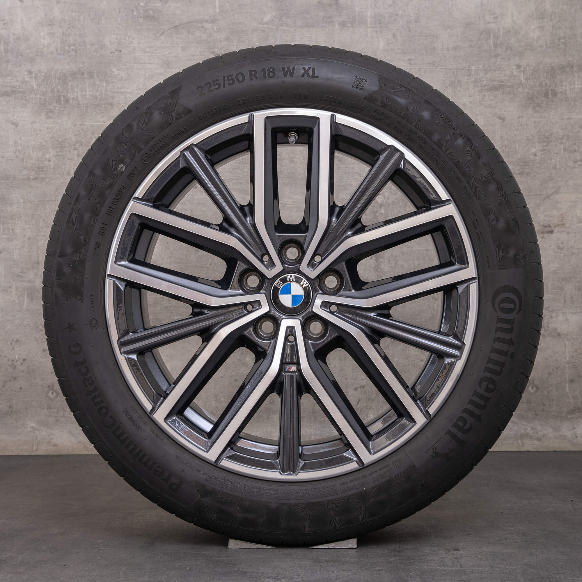 Original BMW X1 iX1 X2 2er Felgen 18 Zoll U11 U10 U06 Active Tourer Sommerräder Styling 838 M 6891179 midnight grey glanzgedreht