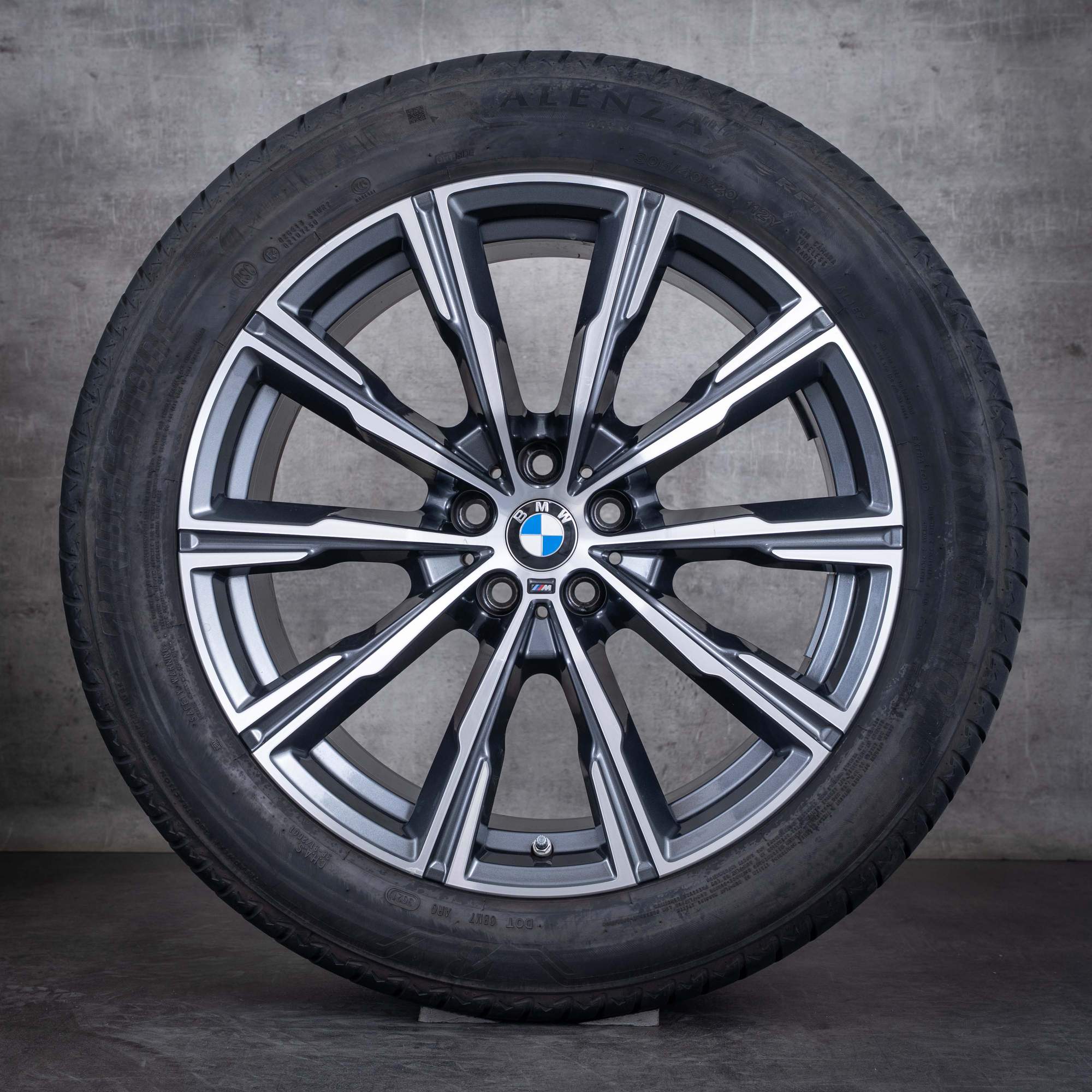 Oryginalne felgi BMW X5 X6 20 cali G05 G06 koła letnie stylizacja 740 M 8071996 8071997 orbit szary polerowane toczone