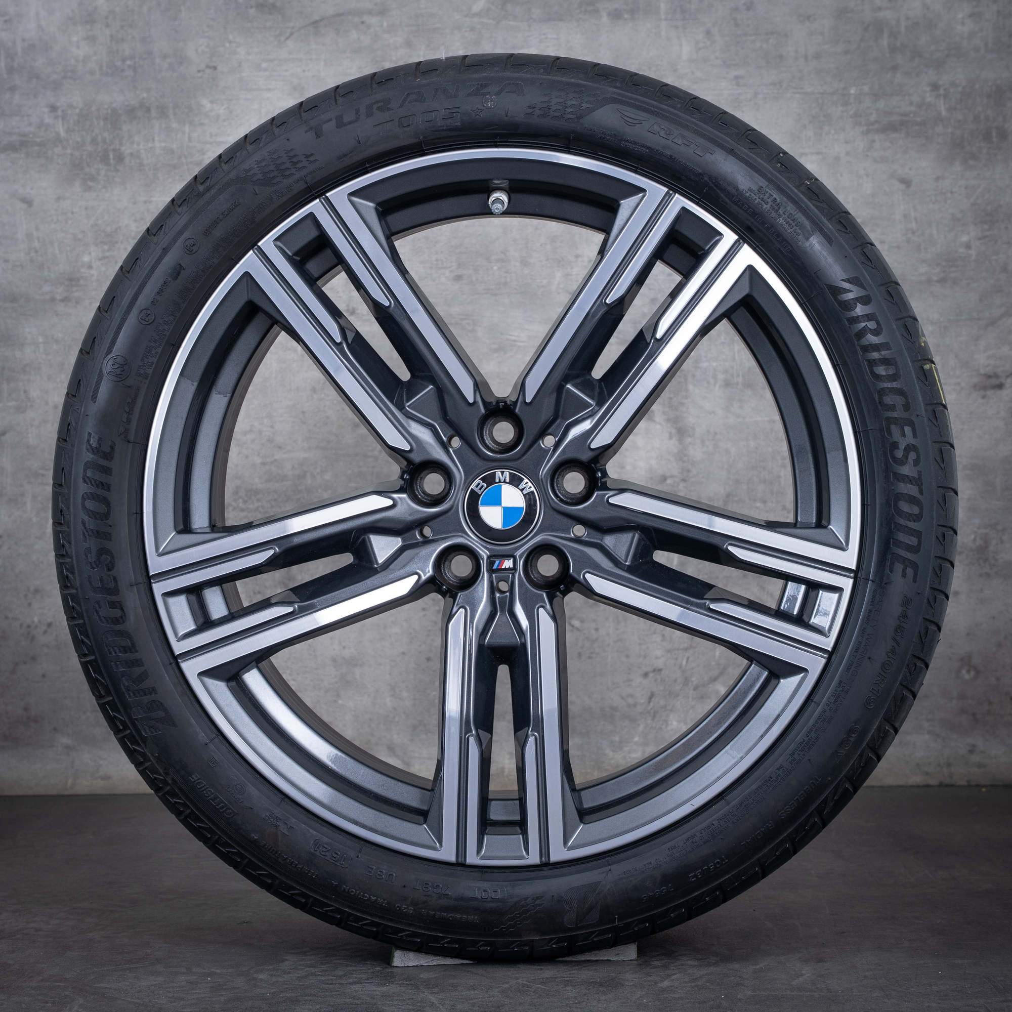 Oryginalne felgi BMW serii 8 19 cali G14 G15 G16 letnie koła stylizowane 727 M 8090019 8090020 orbit szary polerowany