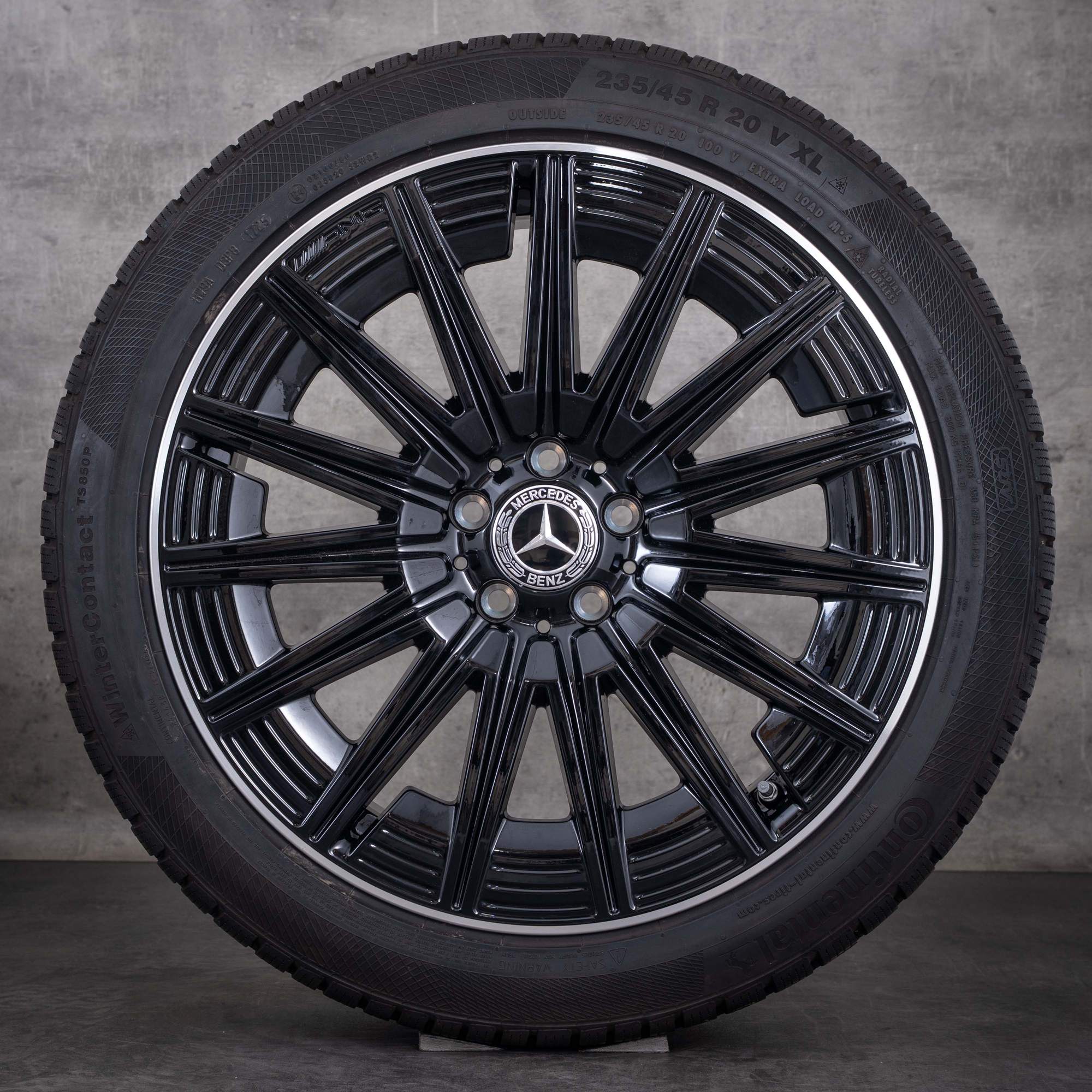 Original Mercedes-Benz GLA GLB AMG-fälgar 20 tum H247 X247 vinterhjul A2474015200 svarta frontpolerade