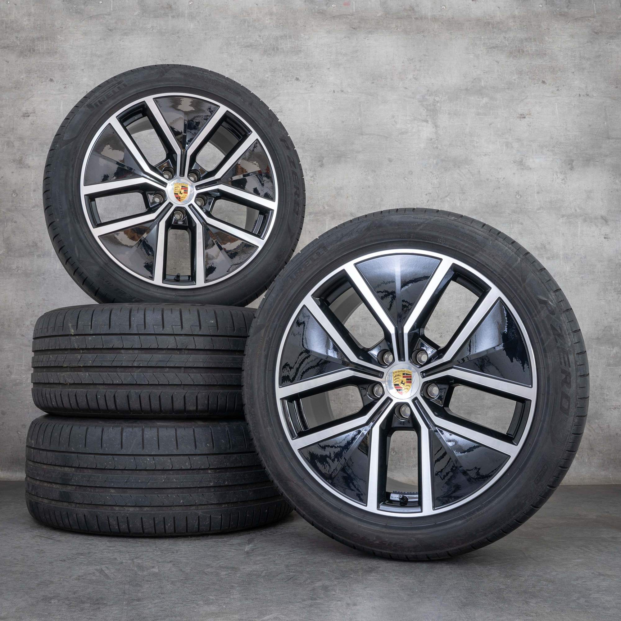 Alkuperäiset Porsche Cayenne 9YA vanteet 21 tuuman Turbo GTS Hybrid kesäpyörät 9Y0601025EC 9Y0601025CG musta kiillotettu