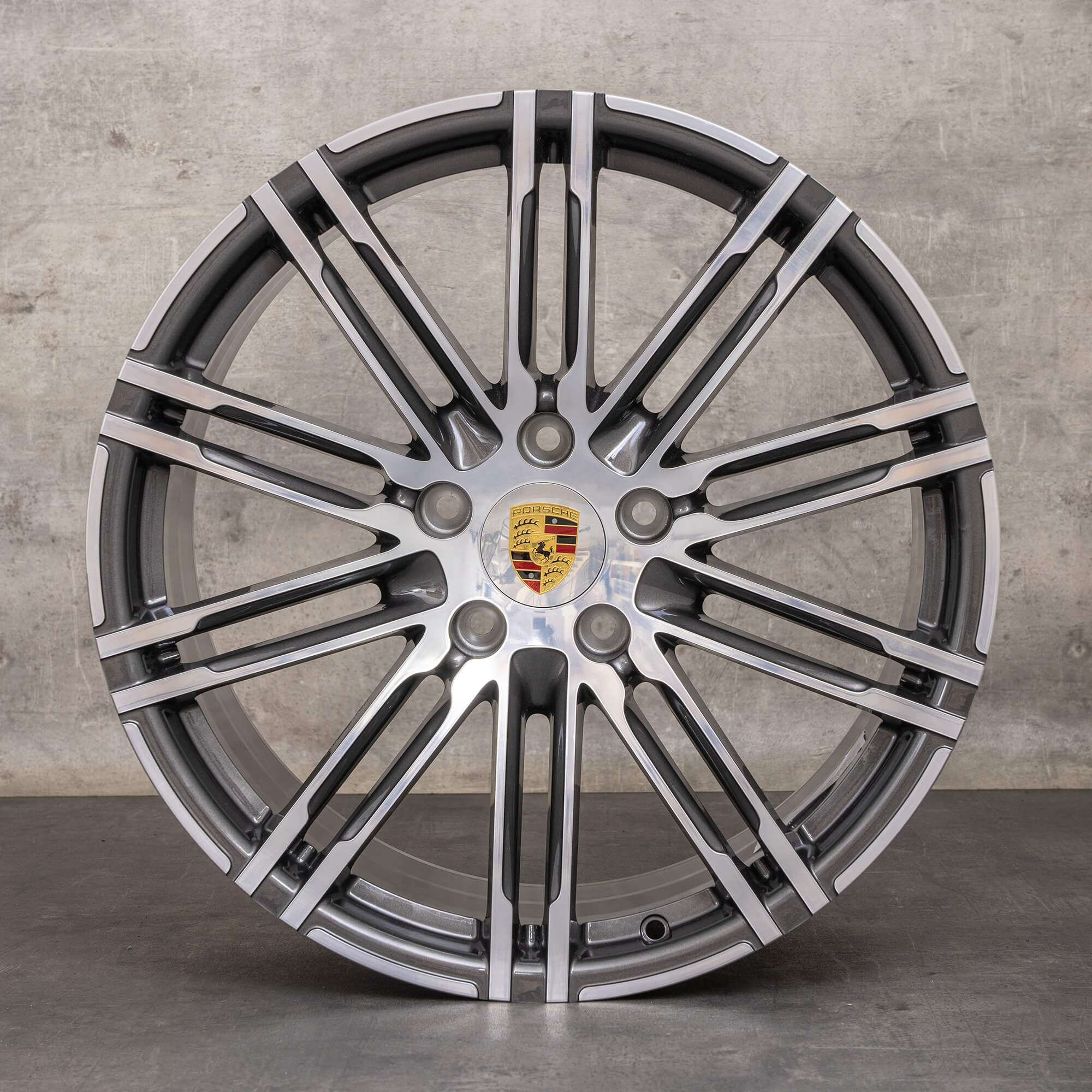 Original Porsche 991 Felge 20 Zoll 991 I & II Turbo & S Cabrio 99136216609 Hinterachse titan dunkel metallic - OC6 NEU