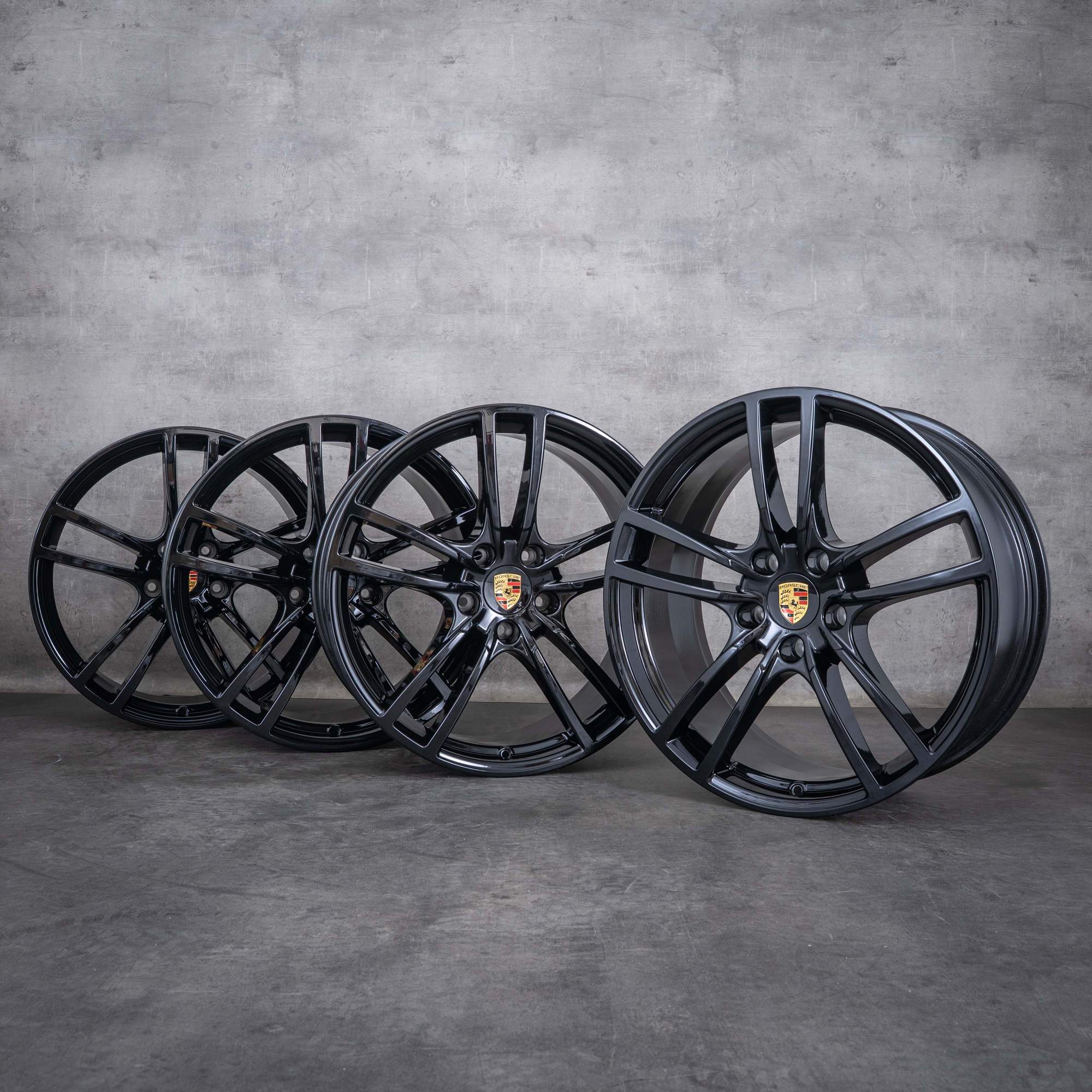 Alkuperäiset Porsche Cayenne 9YA vanteet 21 tuuman S Turbo Hybrid GTS 9Y0601025AD 9Y0601025AE Design musta kiiltävästi