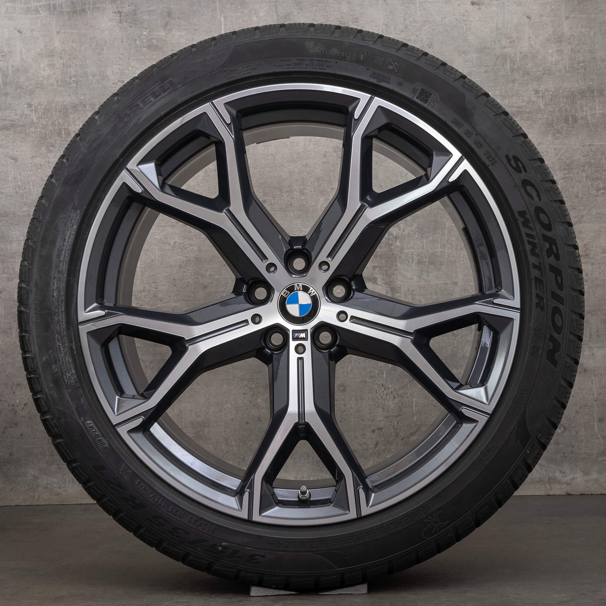 BMW X5 G05 X6 G06 vinterhjul 21 tums fälgar vinterdäck 8071998 8071999 741 M