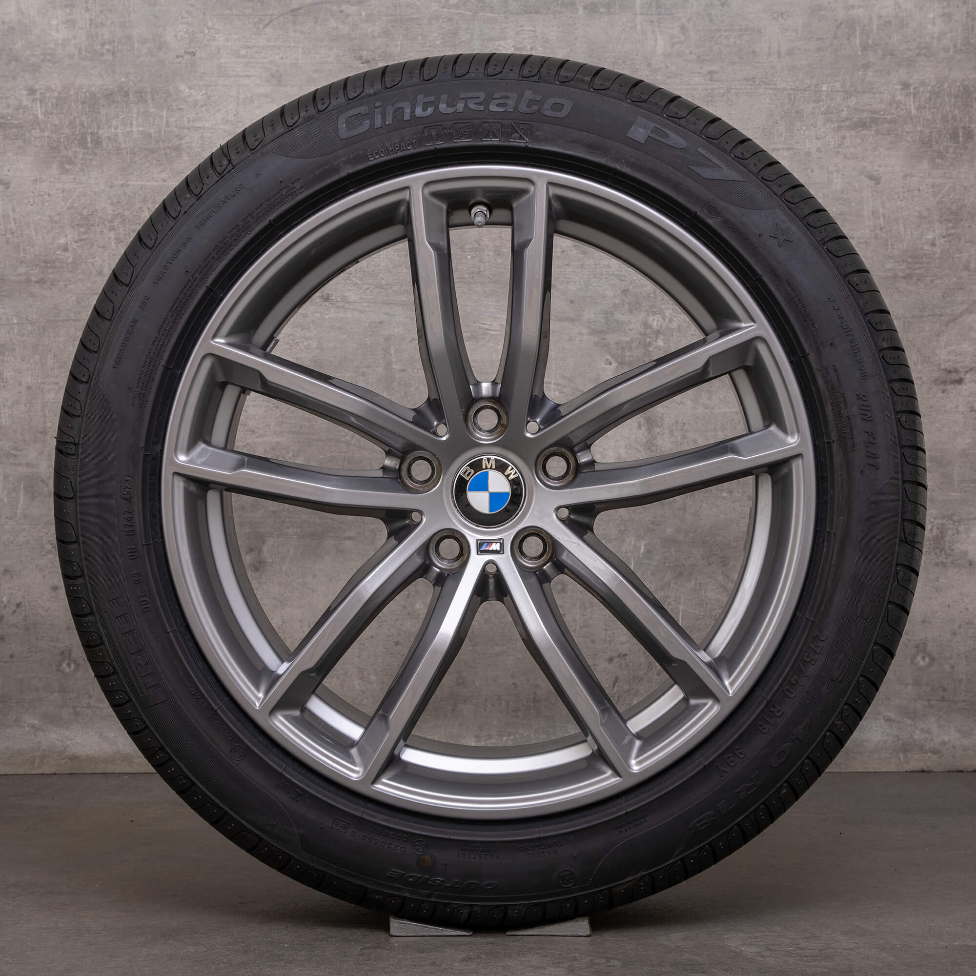 Jantes originais BMW Série 5 de verão 18 polegadas G30 G31 estilo 662 M 8093405 8093406 ferricgrey