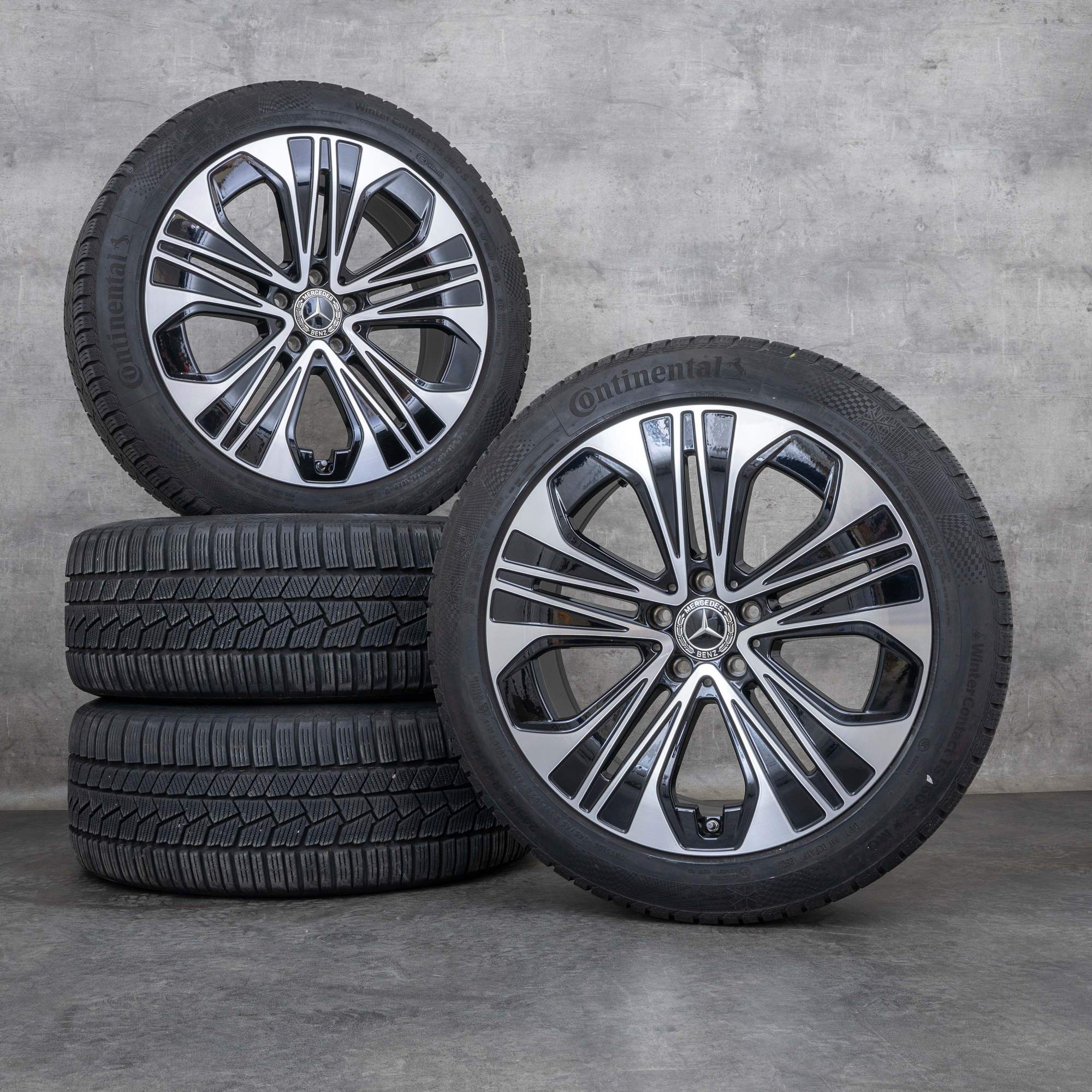 Alkuperäiset Mercedes Benz E-sarjan talvirenkaat 19 tuuman W214 S214 vanteet A2144012300 musta kiillotettu käännetty