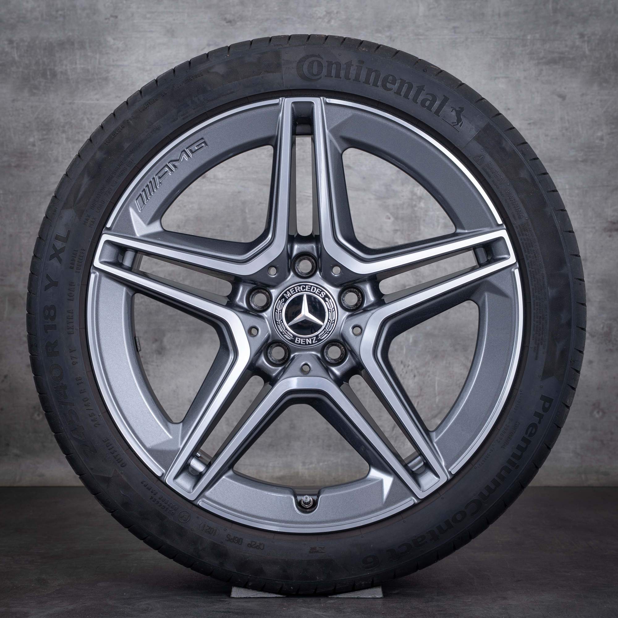 Alkuperäiset Mercedes Benz C-sarjan AMG-vanteet 18 tuuman W205 S205 C205 A205 kesäpyörät A2054019500 A2054019600 himalajanharmaa kiillotettu