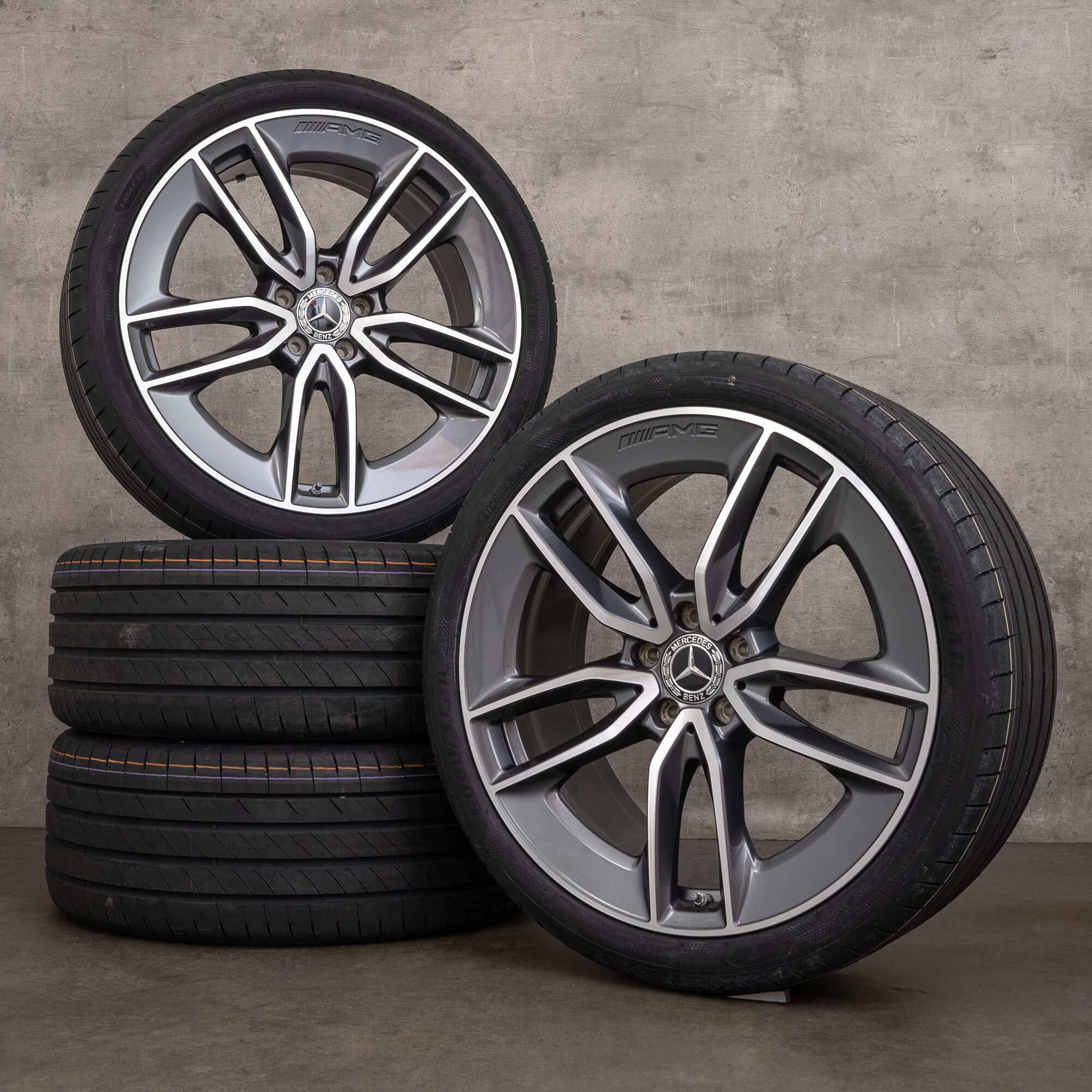 Originale AMG Mercedes E-klasse E43 E53 felger 20 tommer W213 S213 A238 C238 sommerdekk A2134014900 A2134015000 svart matt NY