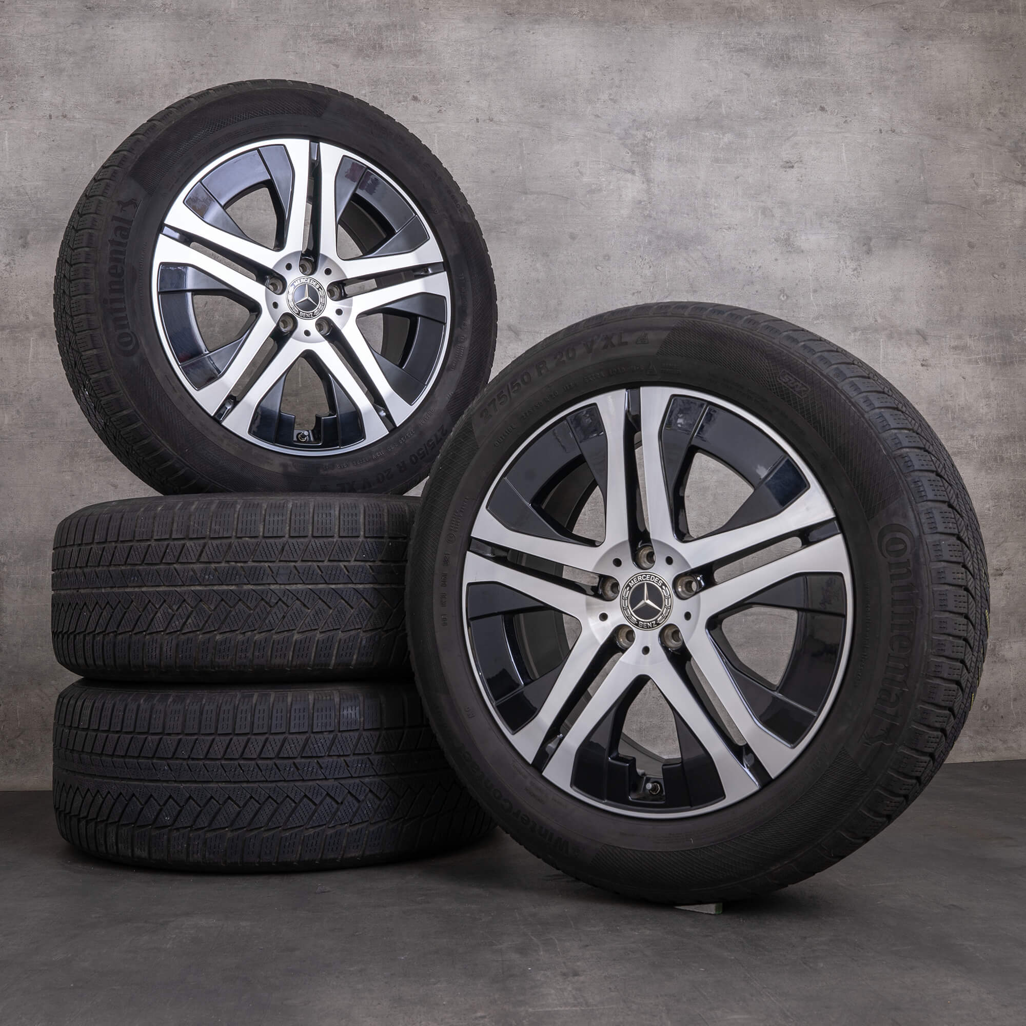 Originale Mercedes Benz GLS vinterhjul 20 tommers SUV X167 felger A1674014900 svart blank dreid