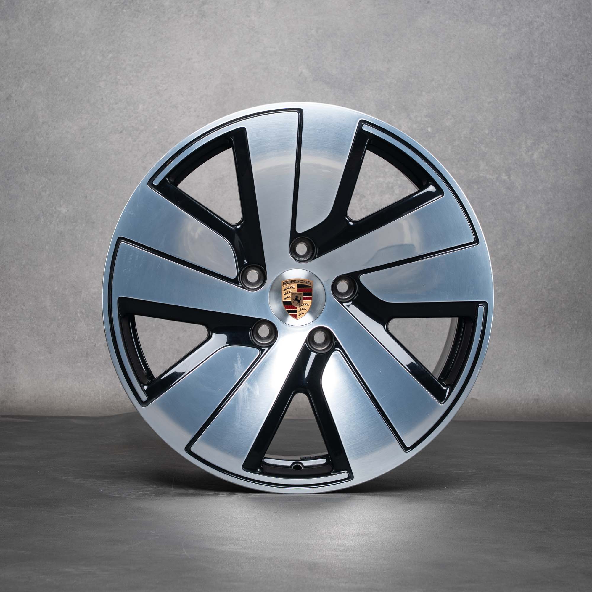 Oryginalne felgi Porsche Taycan 19 cali 9J1 aluminiowe Aero 9J1601025B 9J1601025C czarne polerowane