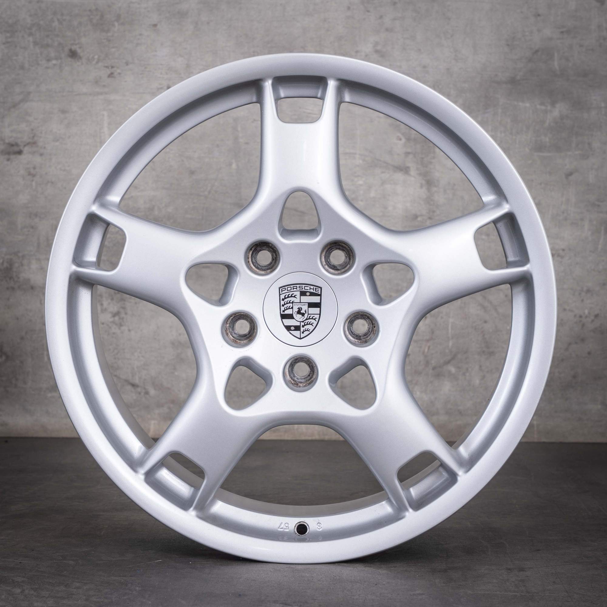 Original Porsche 997 Felgen 19 Zoll Lobster 99736215600 99736216201 silber glanz